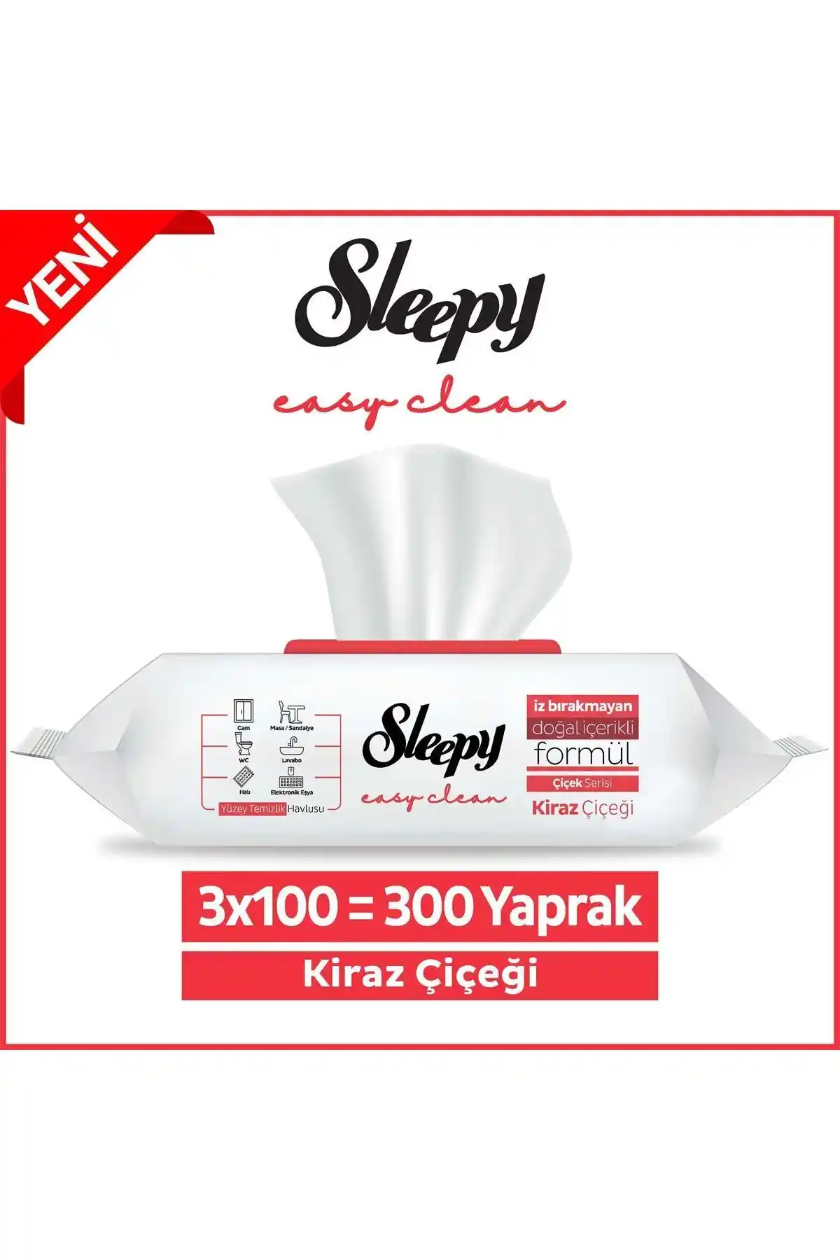 Sleepy Easy Clean Kiraz Çiçeği Yüzey Temizlik Mendili ve Havlusu Ürün Özellikleri ve Kullanım Alanları