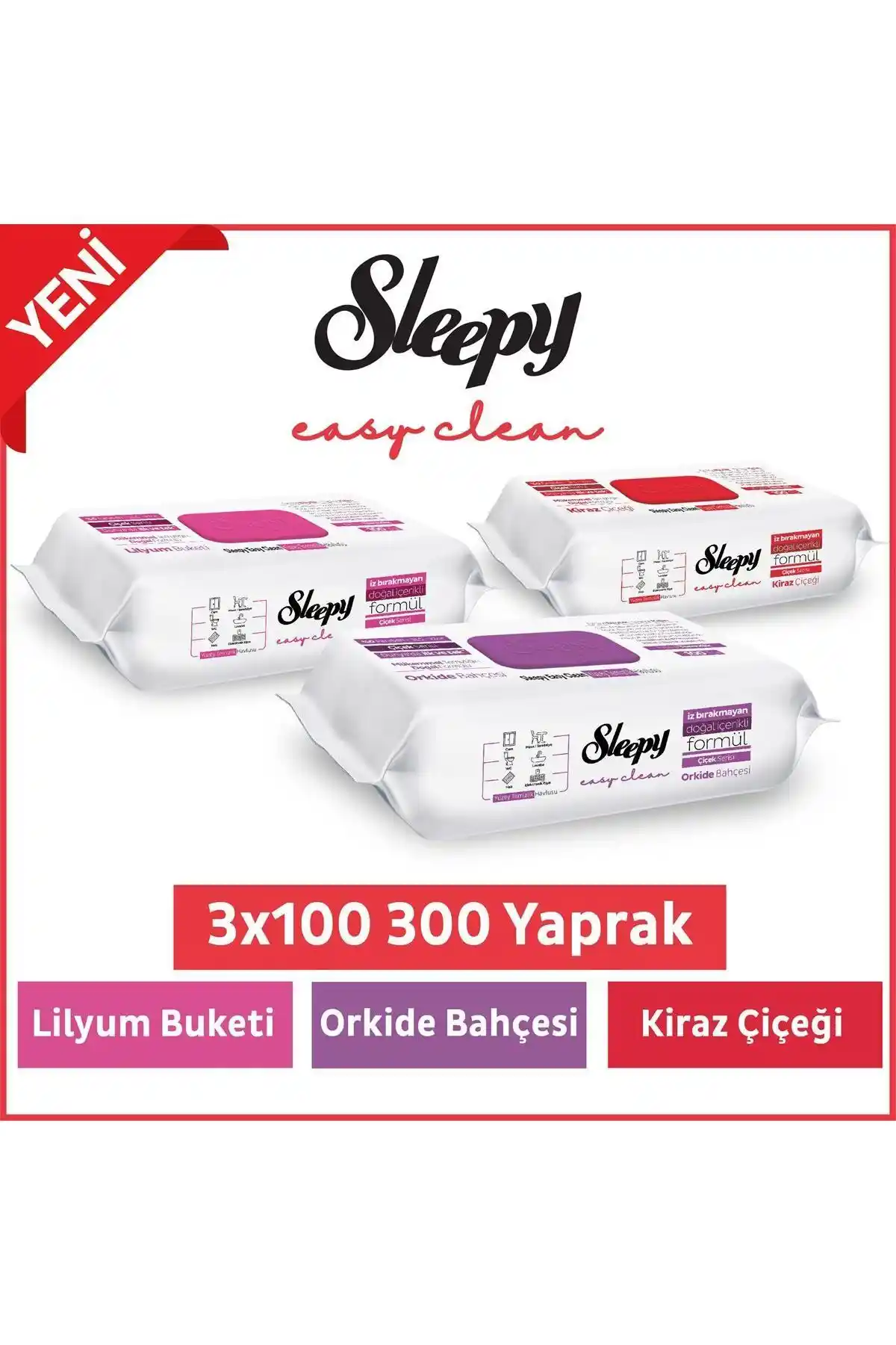 Sleepy Easy Clean Lilyum Orkide ve Kiraz Çiçeği Yüzey Temizlik Havlusu ve Mendili Ürün Tanıtımı