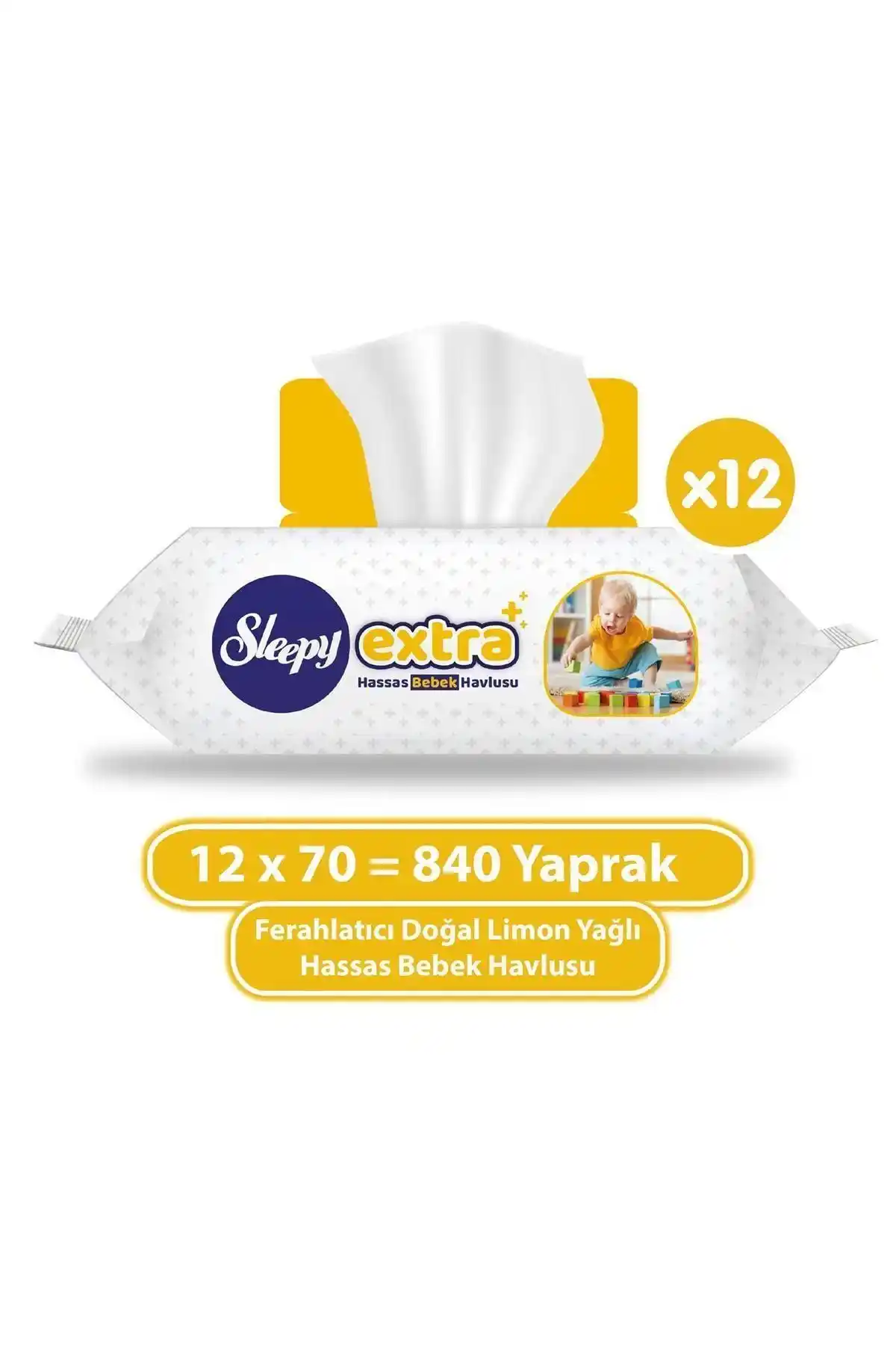 Sleepy Extra Hassas Islak Havlu 12x70 - Günlük Hijyen İçin Güvenilir Temizlik Ürünü