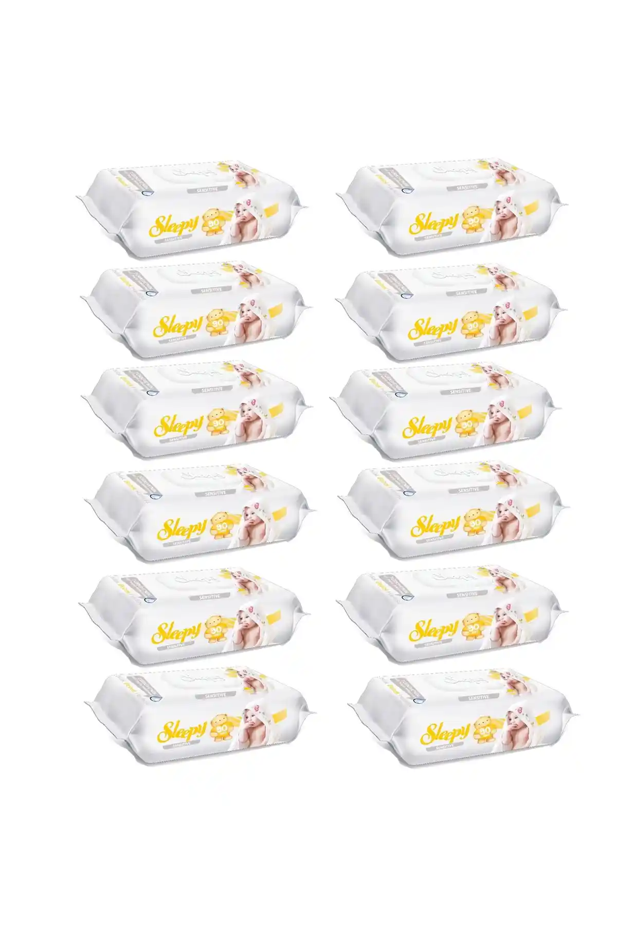 Sleepy Sensitive 90 Yaprak 12'li Paket Islak Mendil Hassas Ciltler İçin Güvenilir Temizlik Çözümü
