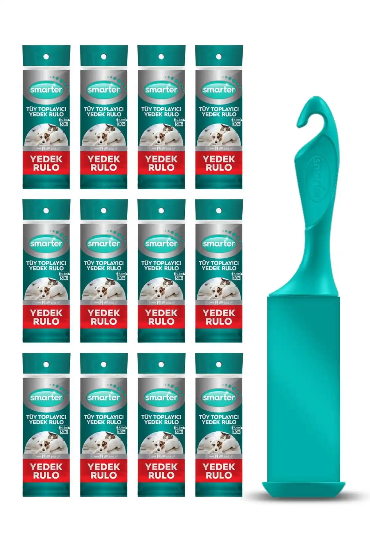 SMARTER Tüy Toplayıcı 12'li Yedek Rulo Evcil Hayvan Tüyleri İçin Pratik Temizlik Çözümü