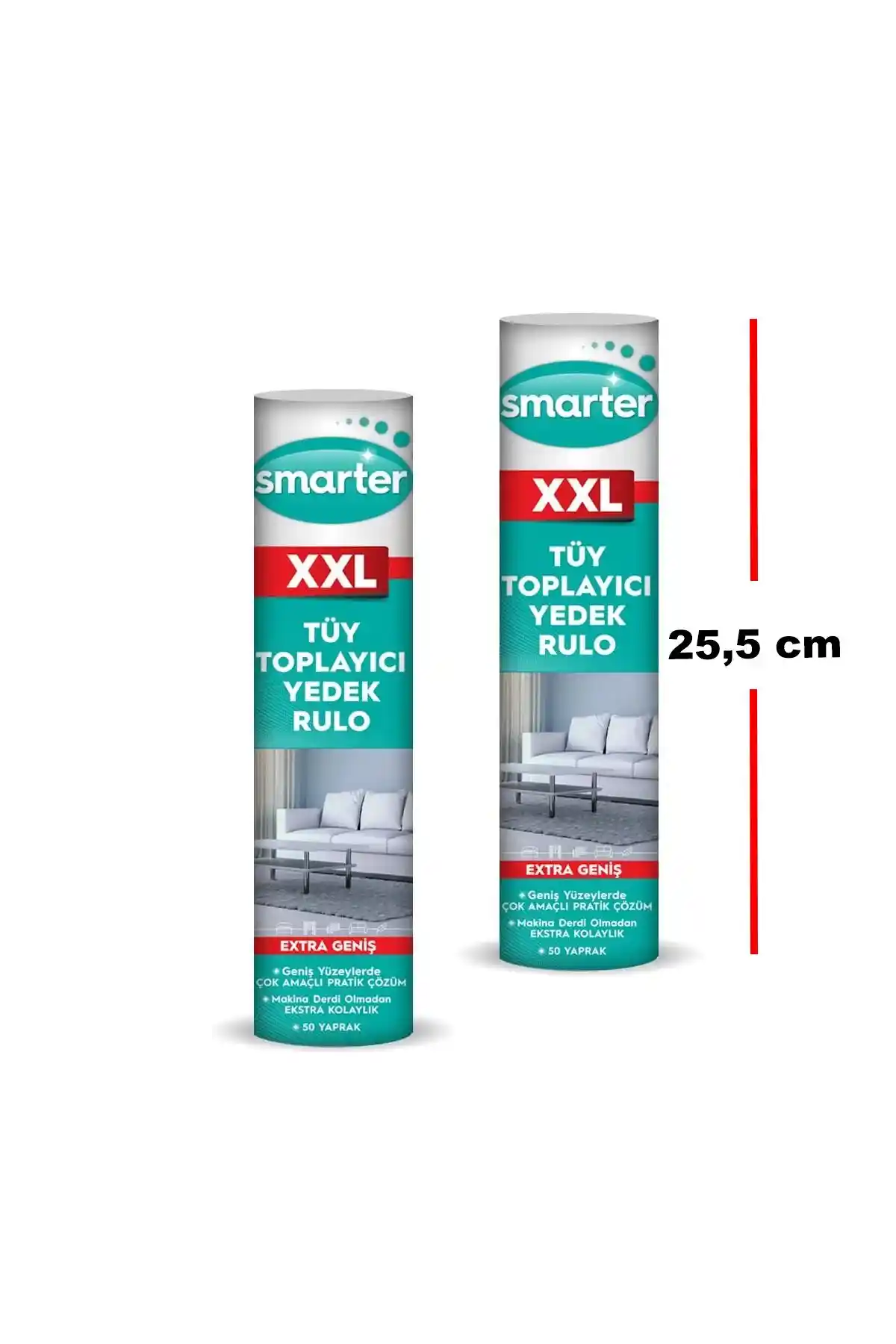 SMARTER XXL 2 Adet Tüy Toplayıcı Rulo: Geniş Yüzeylerde Etkili ve Pratik Temizlik Çözümü