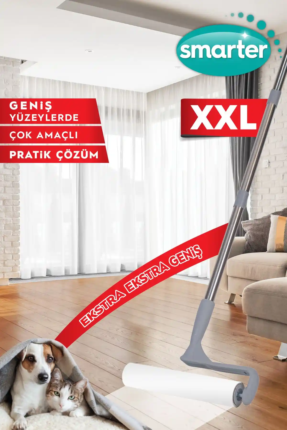 Smarter XXL Tüy Toplayıcı Rulo: Geniş Yüzeylerde Etkili ve Pratik Tüy Temizleme Aracı