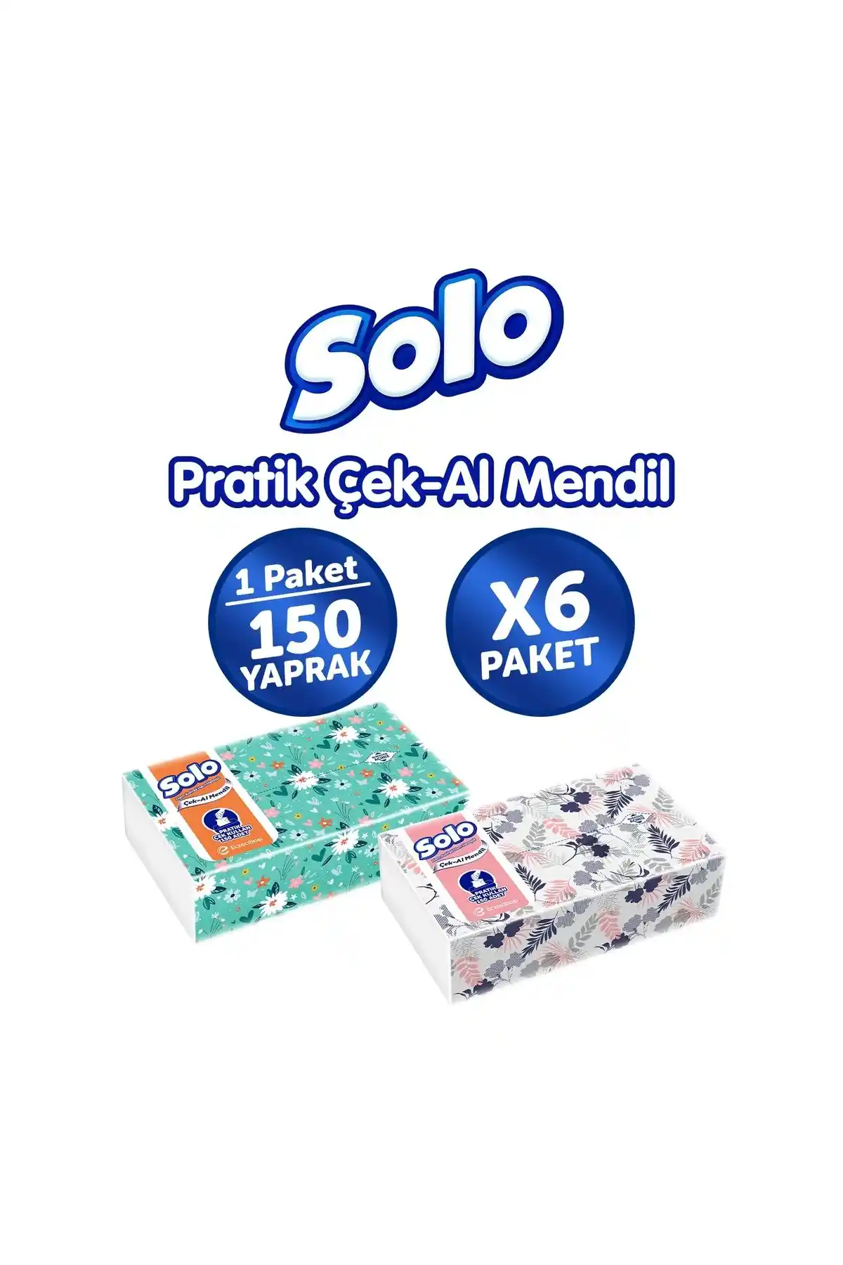 Solo Çek-Al Mendil 6'lı Paket Günlük Hijyen ve Temizlik İçin Pratik Çözüm
