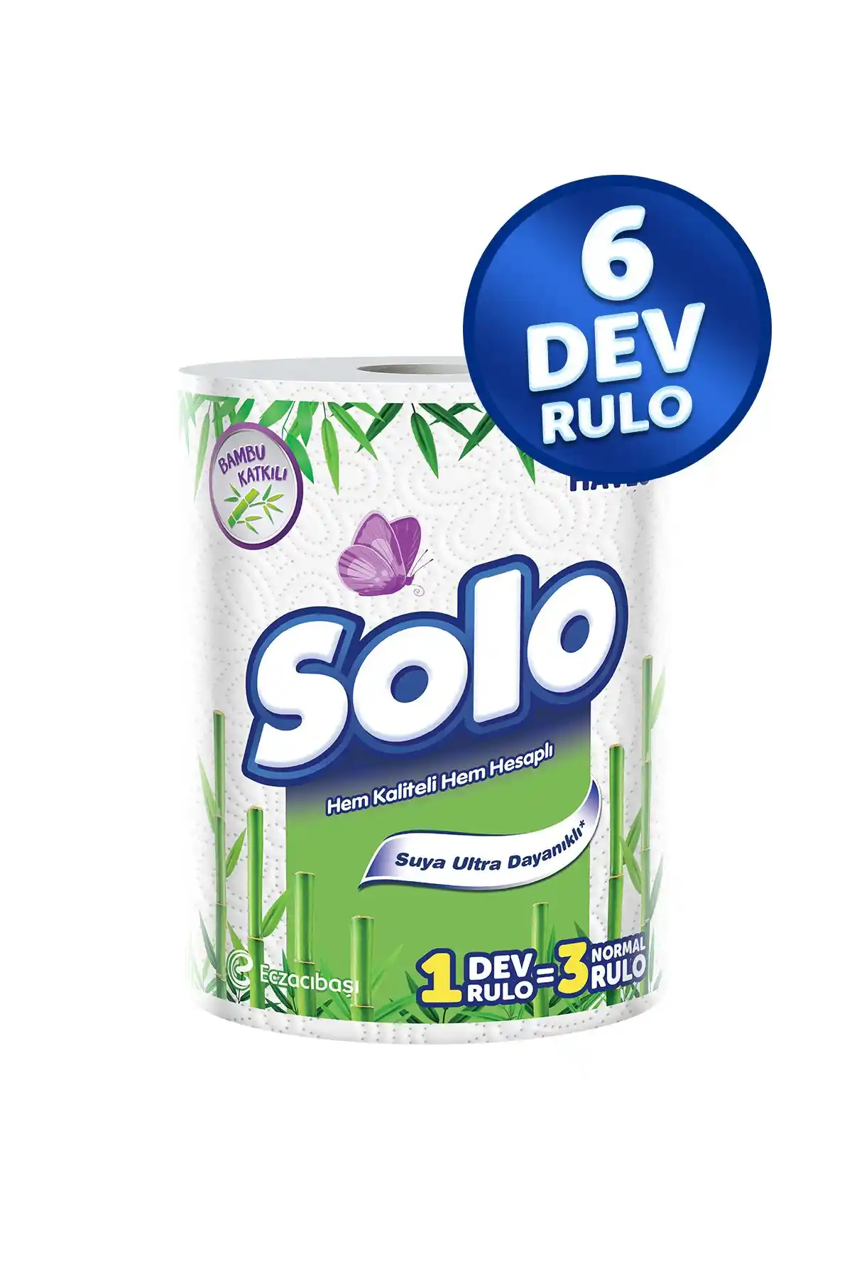 Solo Dev Rulo Bambu Kağıt Havlu 6'lı Set: Dayanıklı ve Ekonomik Temizlik Çözümü