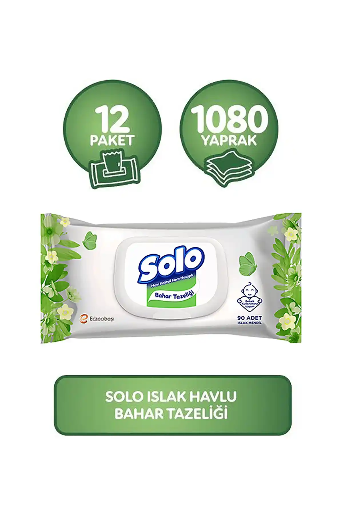 Solo Islak Havlu Kapaklı 90 Yaprak 12'li Set: Yüksek Kalite ve Pratik Temizlik Çözümü