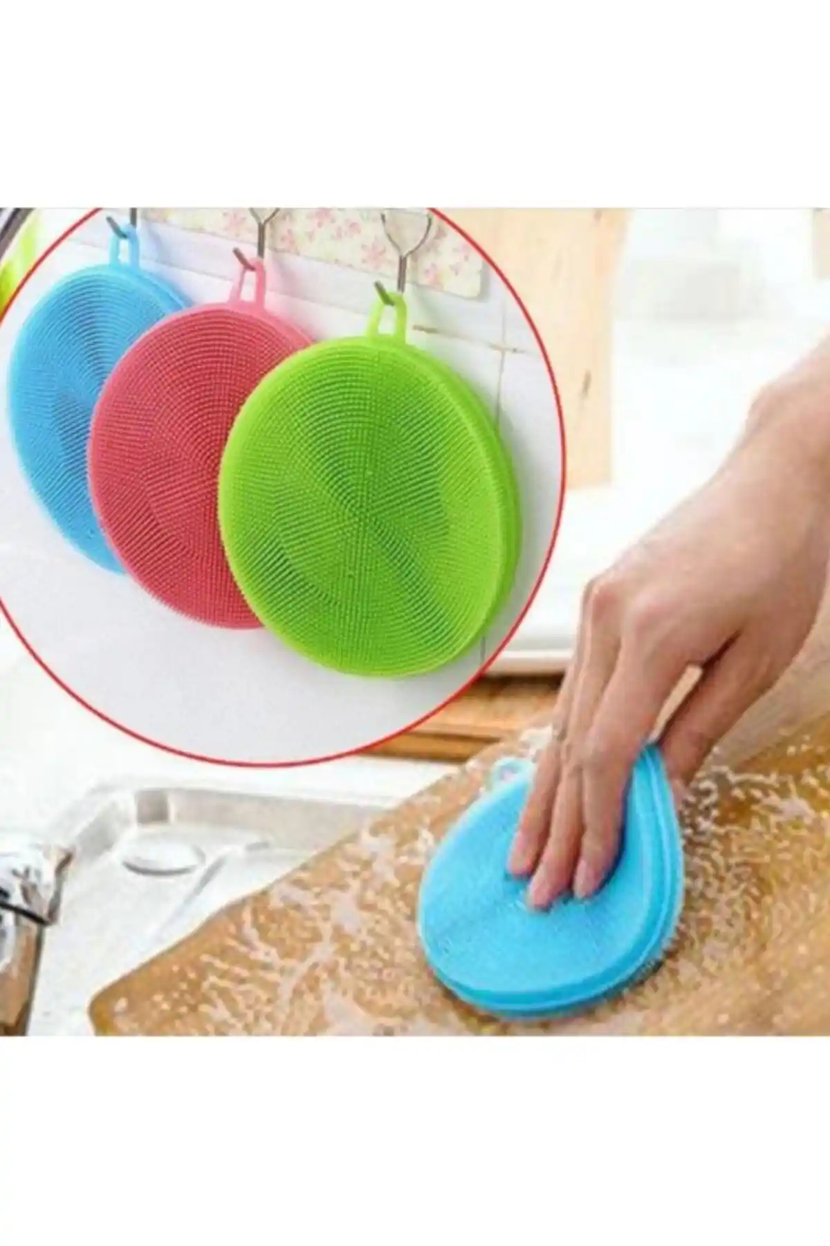 TİNEKE silikon bulaşık yıkama fırçası: hijyenik ve dayanıklı mutfak temizlik çözümü