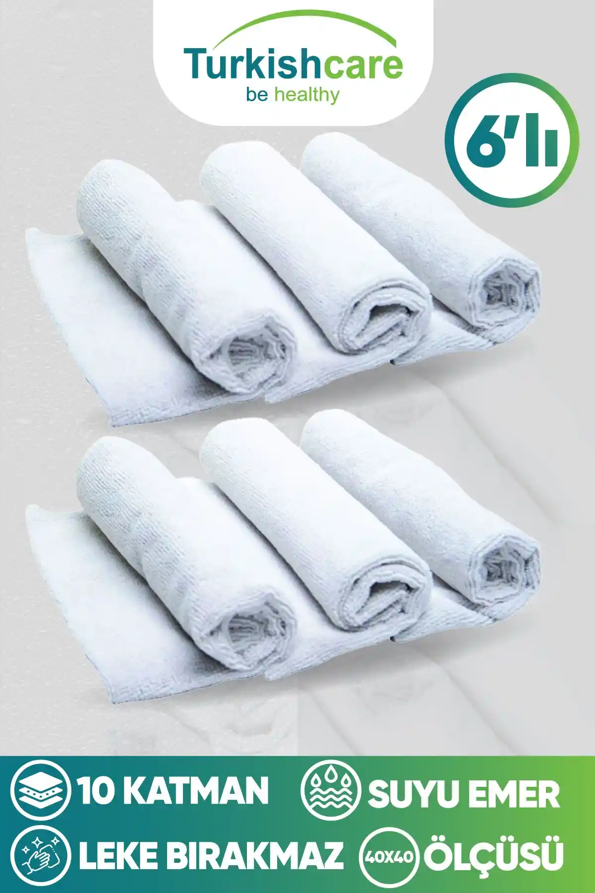 Turkishcare 6’lı İthal Mikrofiber Temizlik Bezi Seti: Çok Amaçlı ve Dayanıklı Ürün