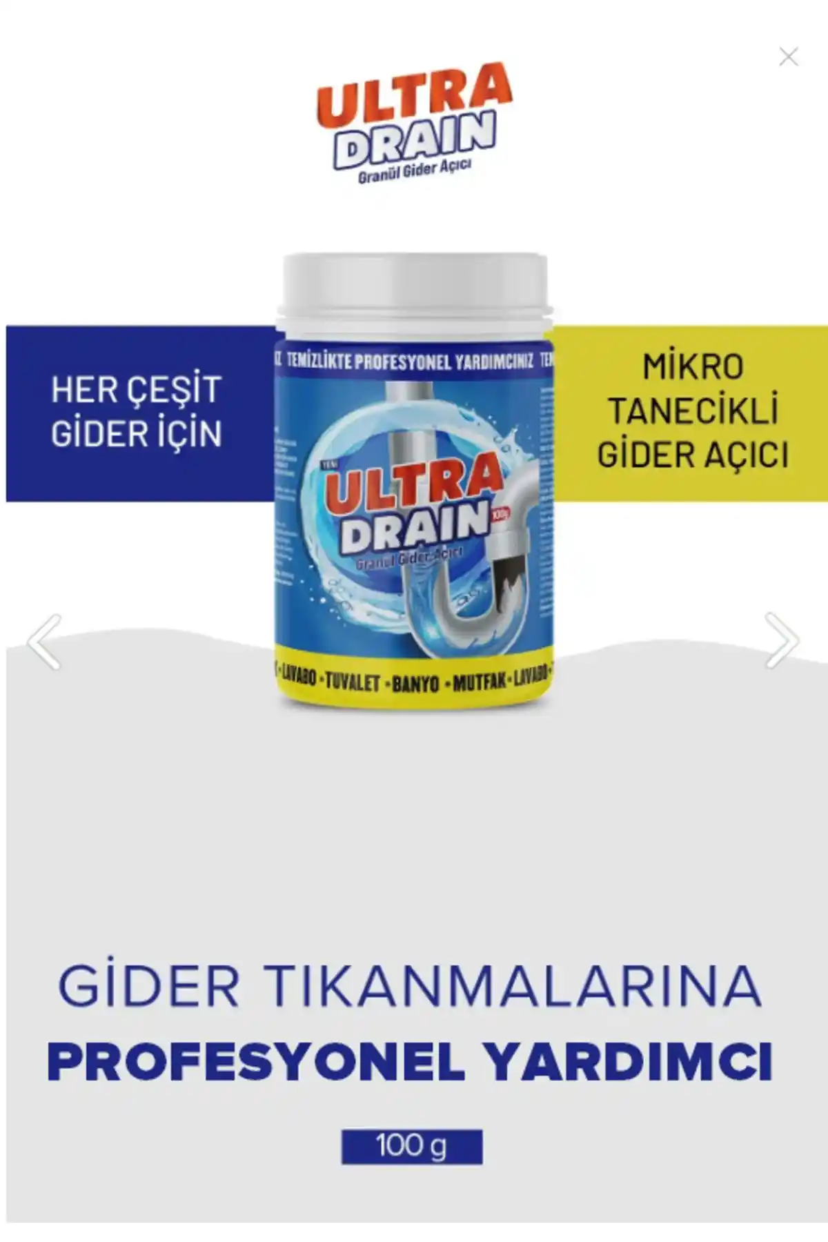 Ultra Drain Granül Gider Açıcı ile Lavabo Tıkanıklıklarını Hızlı ve Çevre Dostu Çözüm