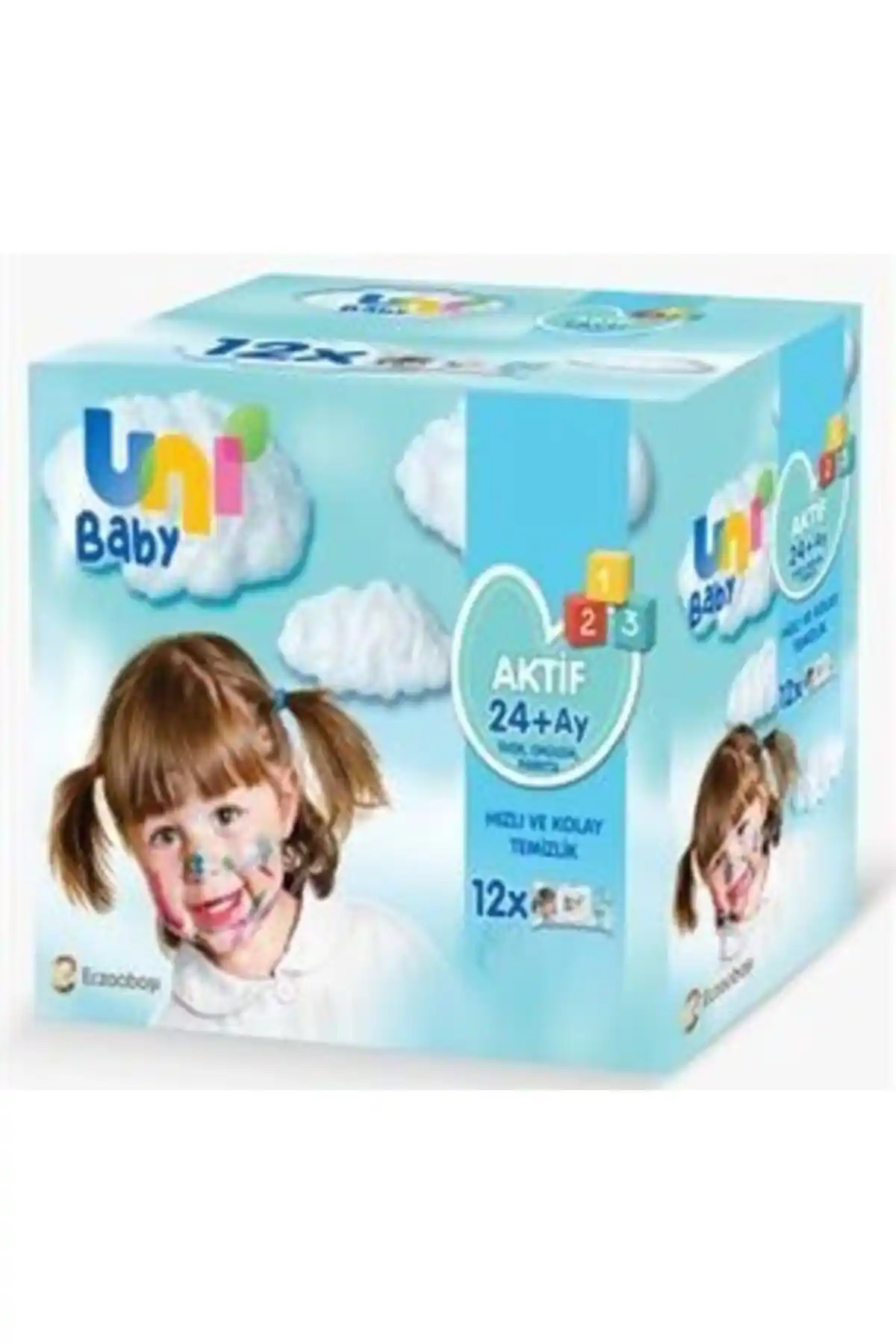 Uni Baby Islak Mendil Aktif 12'li Paket Bebek ve Çocuklar İçin Güvenilir Temizlik Ürünü