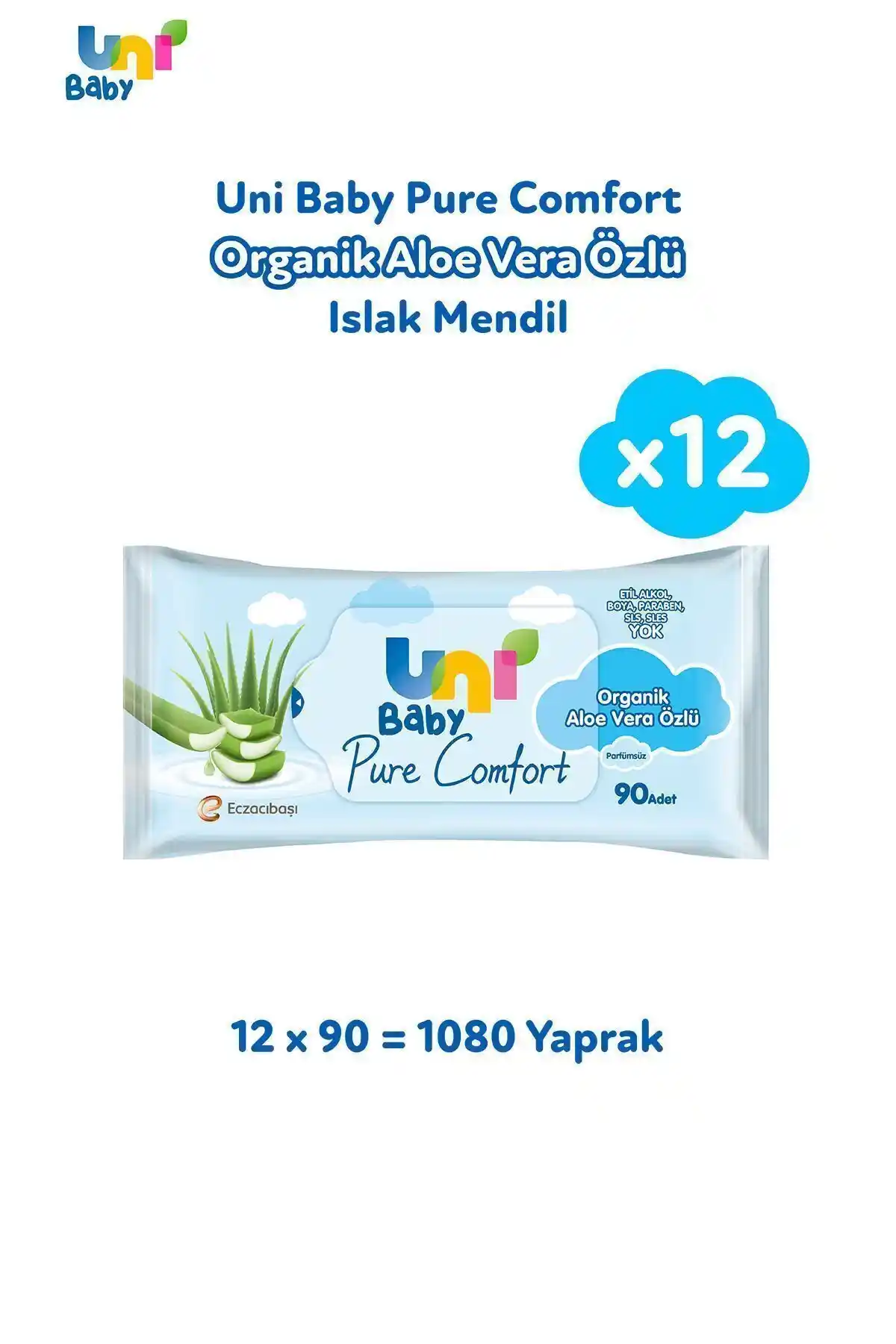 Uni Baby Pure Comfort Aloe Vera Özlü Islak Mendil Günlük Temizlik ve Cilt Bakımı İçin Güvenilir Çözüm