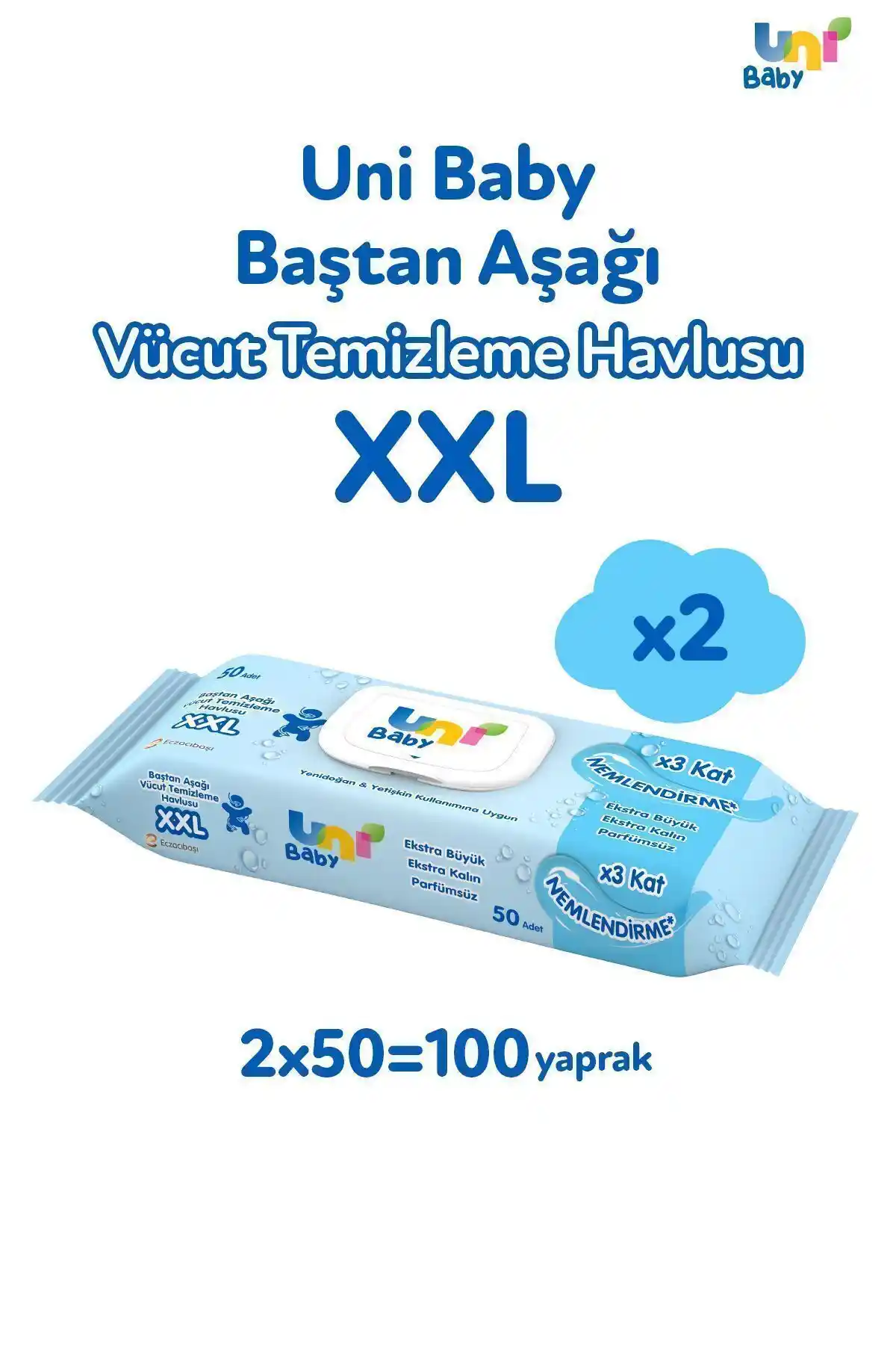 Uni Baby Vücut Temizleme Havlusu XXL 2'li ve 3'lü Paket Karşılaştırması