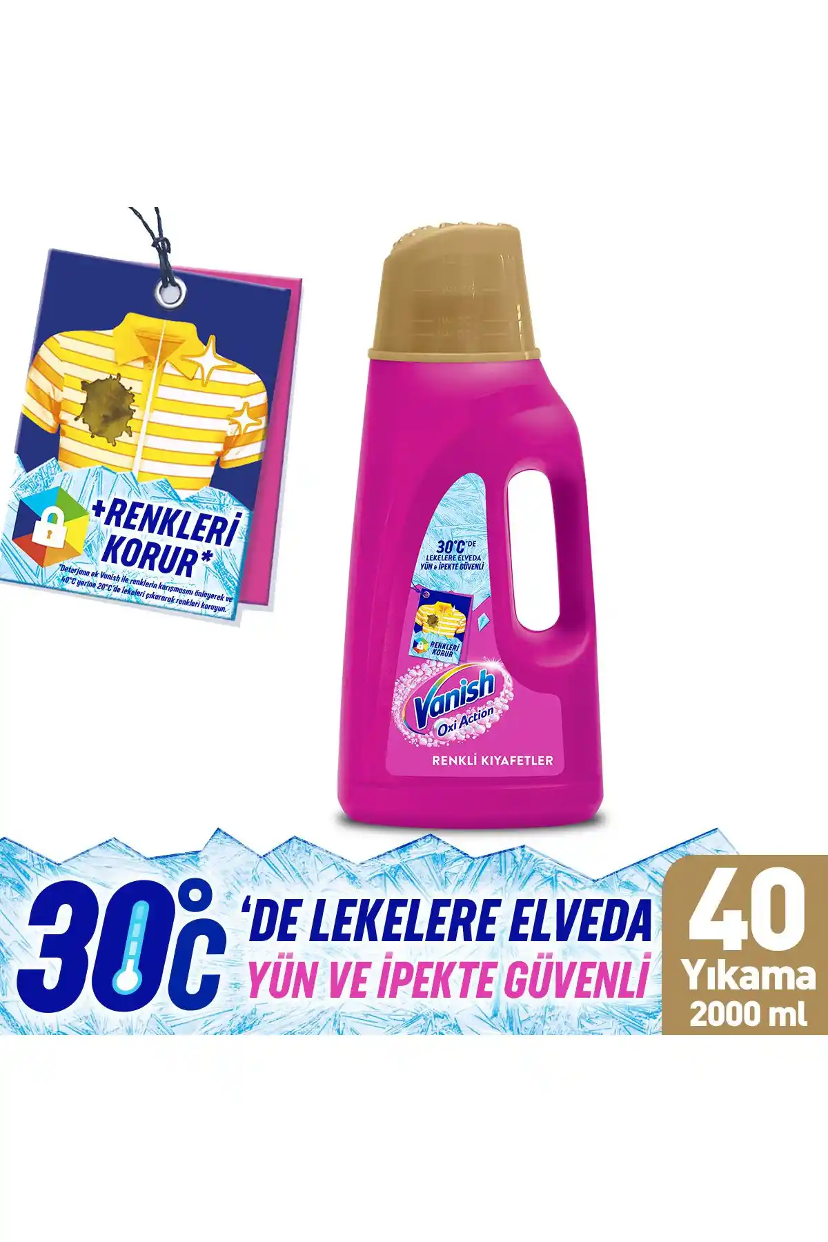 Vanish Kosla Multipower Renkli Çamaşırlar İçin 2000 ml Sıvı Leke Çıkarıcı Deterjan Güçlendirici