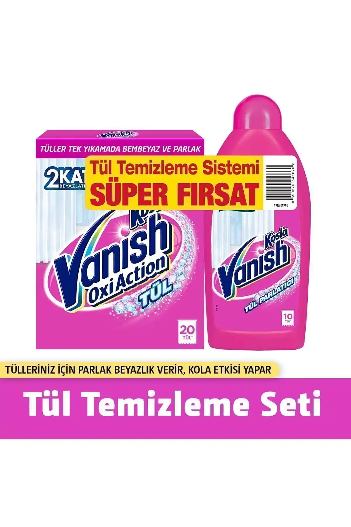Vanish Kosla Tül Temizleyici Toz ile perdelerinizde parlaklık ve temizlik sağlama
