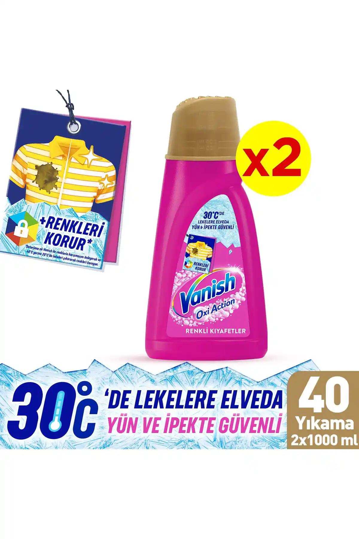 Vanish Oxi Action Multipower Renkli Giysiler İçin Güçlü Leke Çıkarıcı ve Renk Koruyucu Deterjan