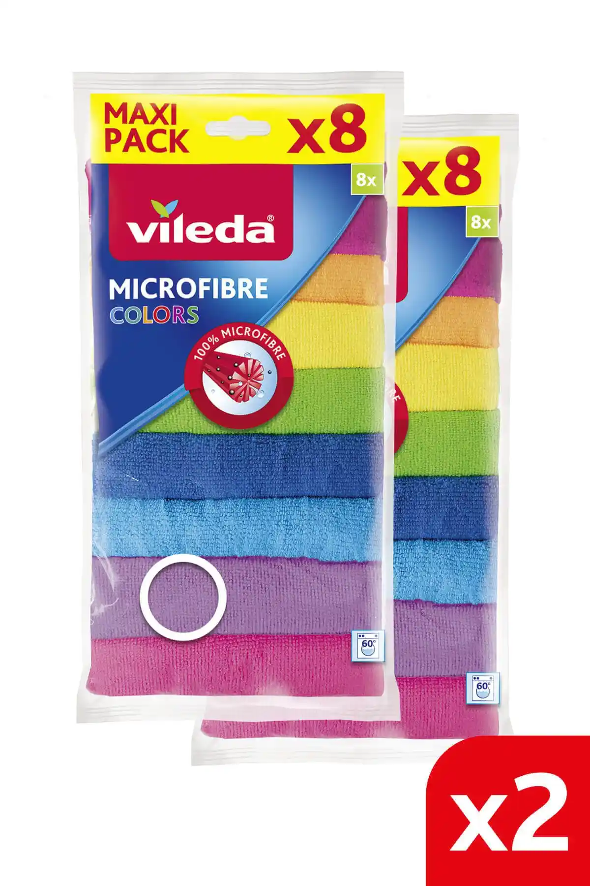 Vileda %100 Mikrofiber Temizlik Bezi Paketi 8 Adet Renkli ve Çok Yönlü Kullanım