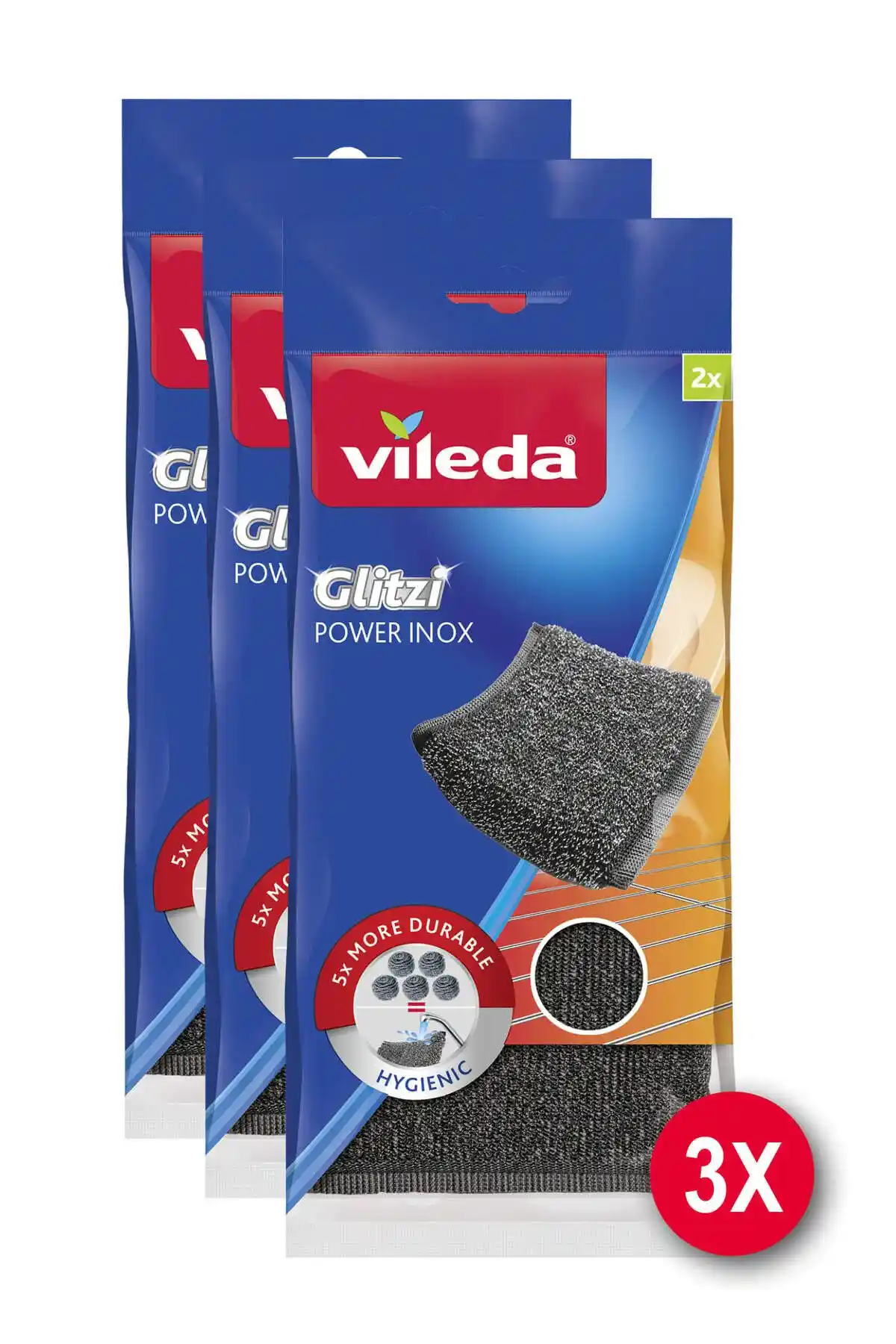 Vileda 3 Paket 2'li Power Inox Çelik Bulaşık Süngeri Mutfak Temizliğinde Yenilikçi Çözüm