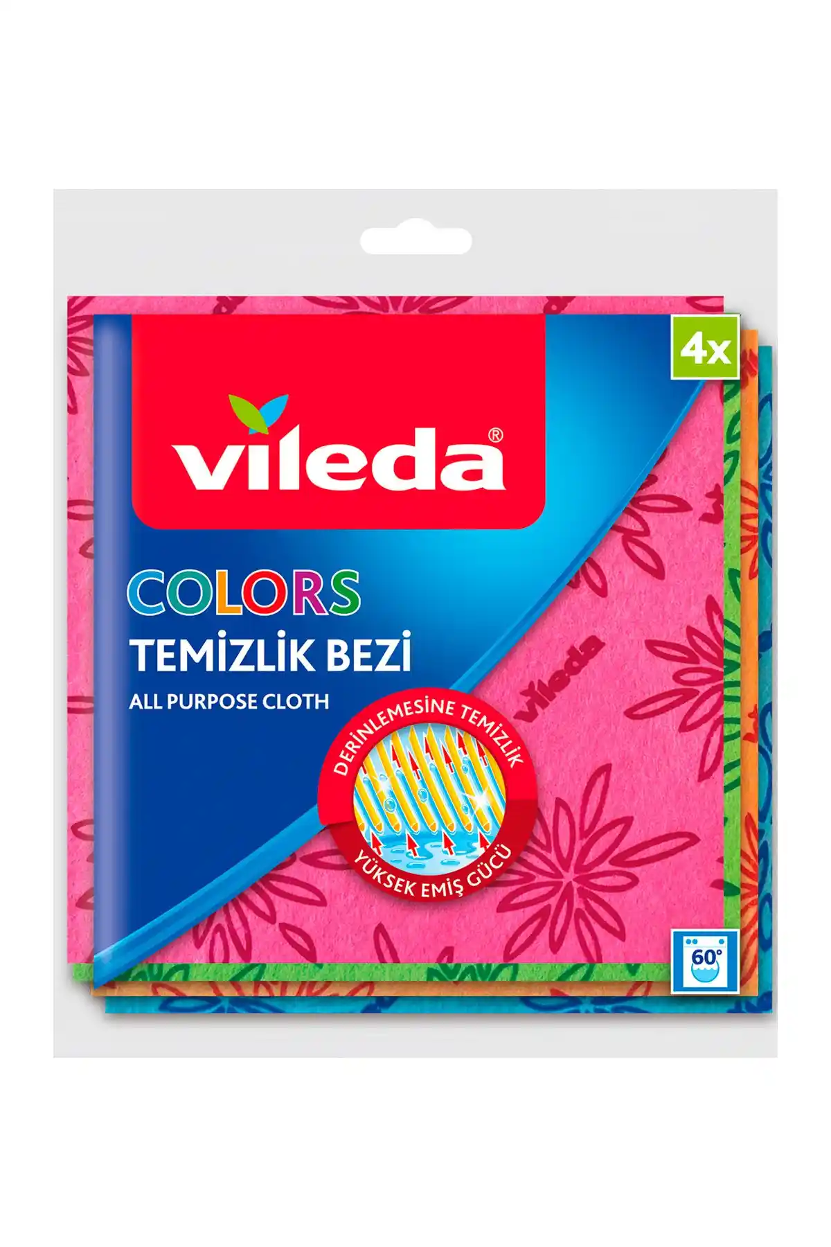 Vileda 4 Lü Colors Renkli Mutfak Bezi: Yüksek Kaliteli Pratik Temizlik Çözümü