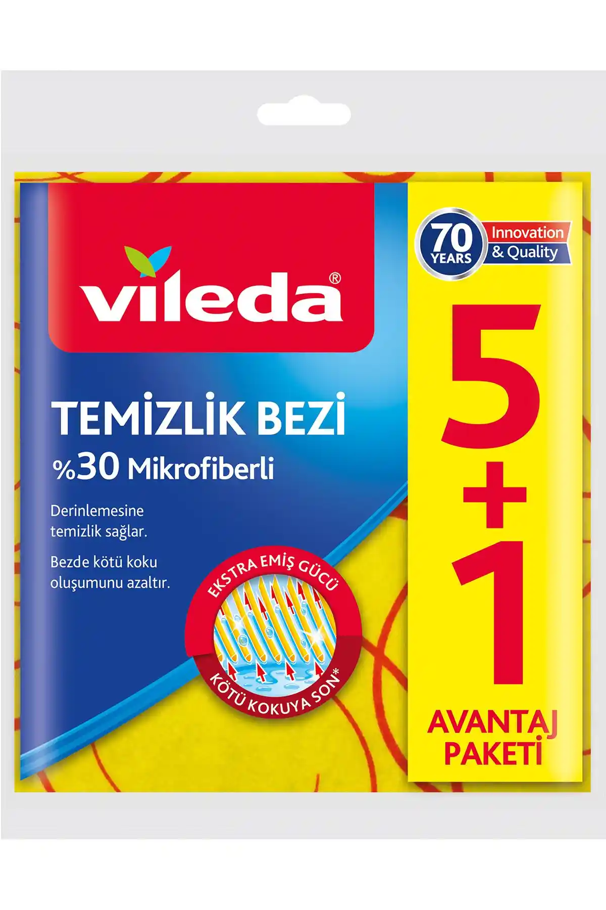 Vileda 5'li Mikrofiberli Mutfak Bezi: Yüksek Performanslı ve Ekonomik Temizlik Çözümü