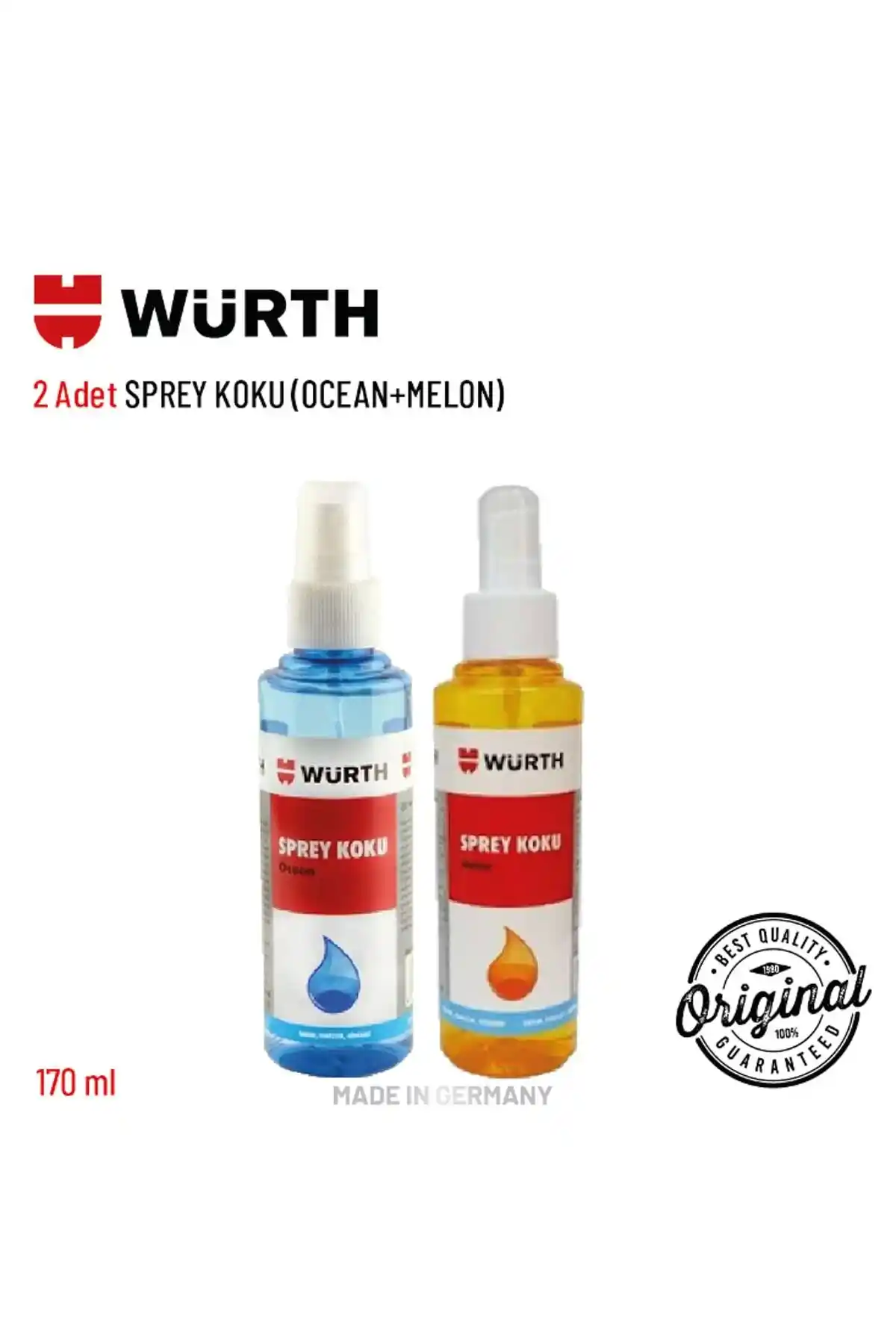 Würth 2'li Sprey Koku Setleri Ocean ve Melon ile Ferahlık ve Hoş Koku Deneyimi
