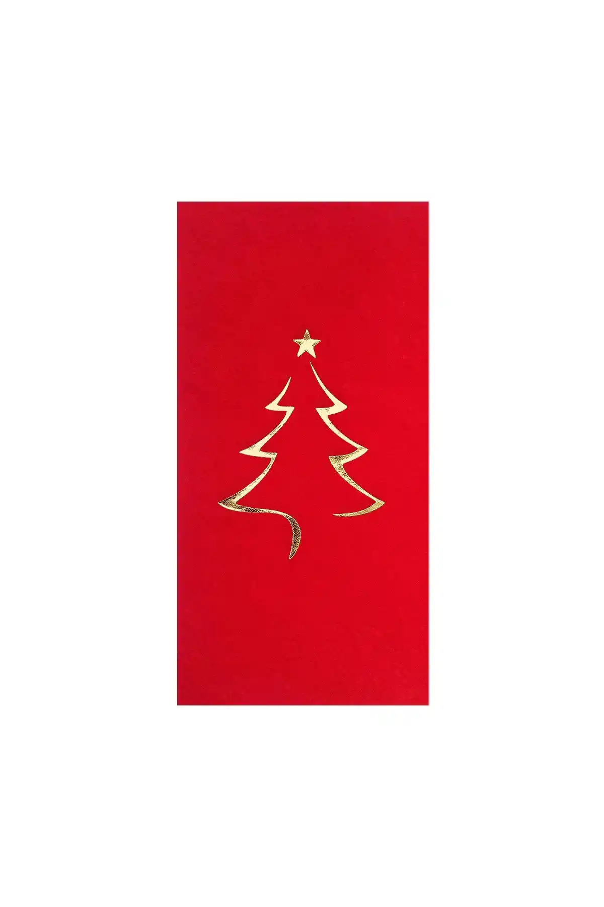 Yılbaşı Temalı 33x33 cm Kırmızı ve Altın Varak Detaylı Peçete Seti