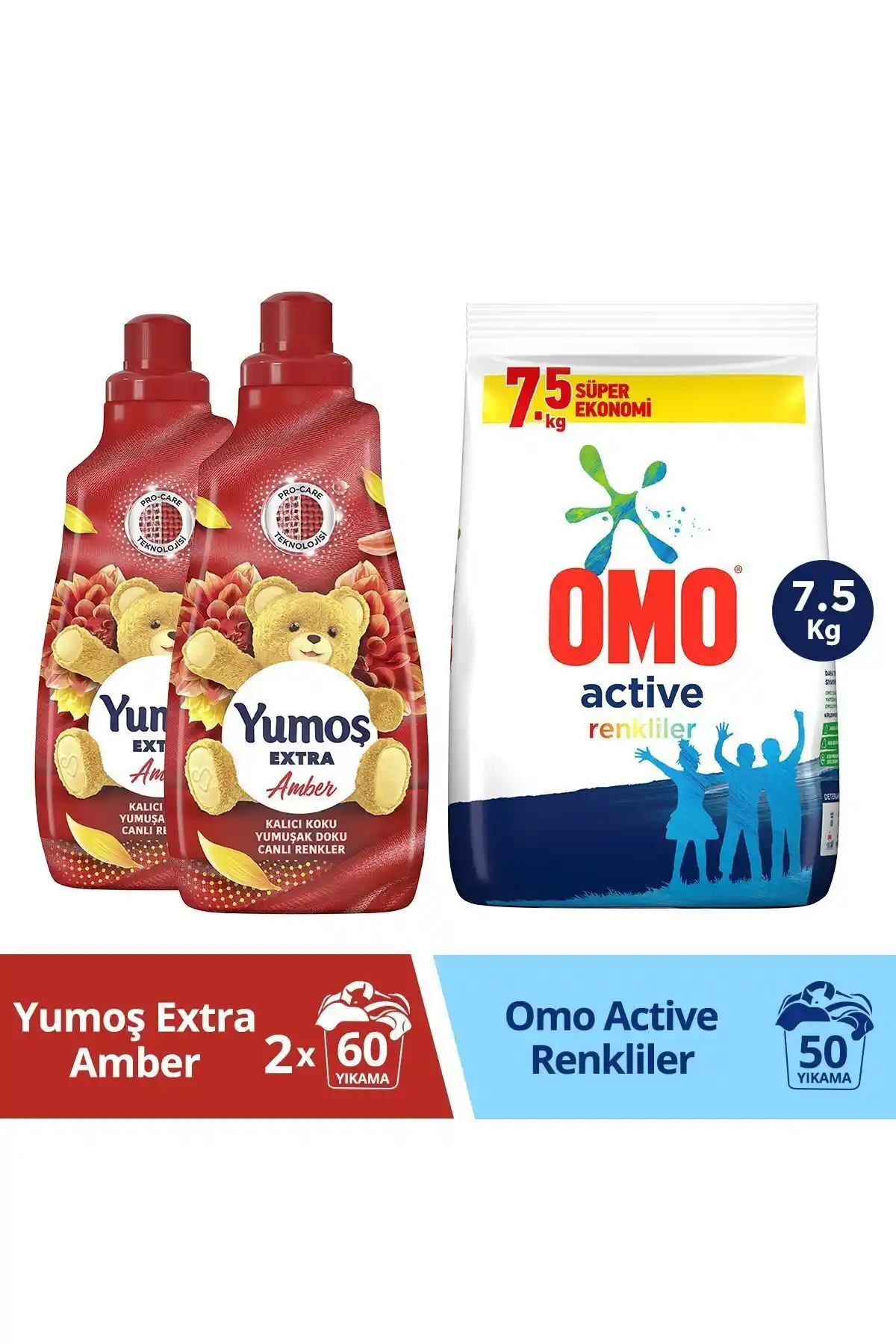 Yumoş Amber ve Omo Active Fresh Çamaşır Deterjanı: Temizlikte Mükemmellik ve Ferahlık