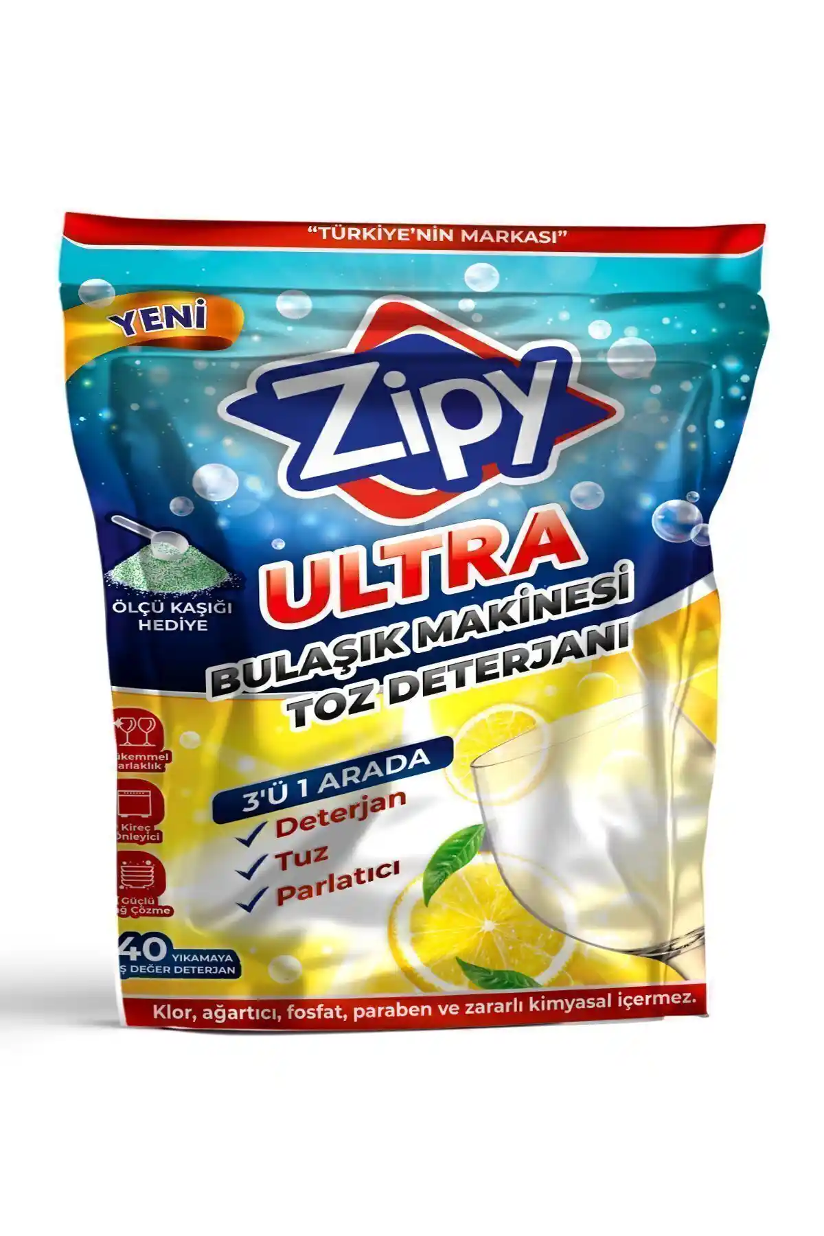 Zipy Bulaşık Makinası Toz Deterjanı Doğal ve Çok Fonksiyonlu Temizlik Ürünü