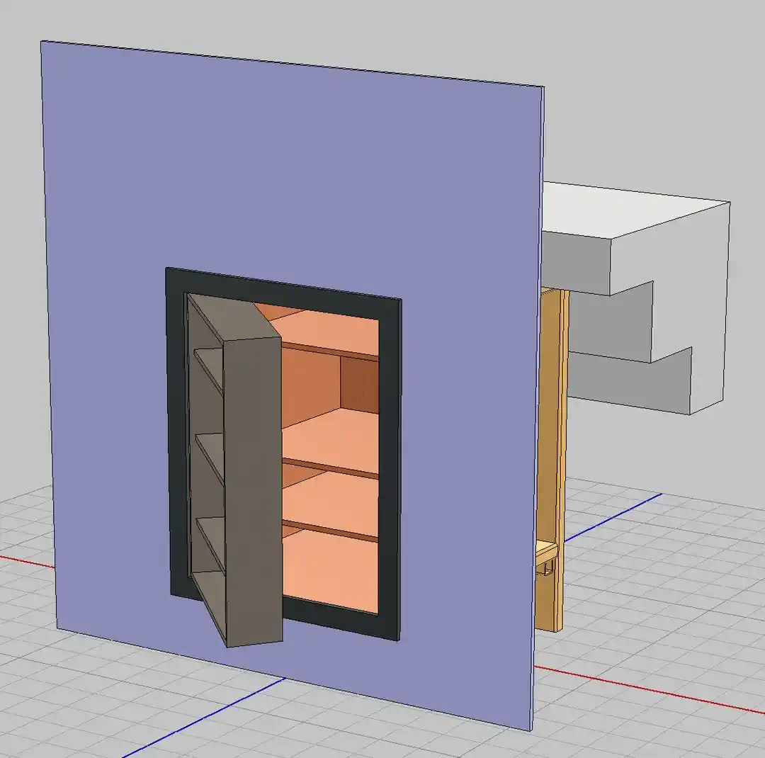 Duvar İçi Depolama için Sığ Derinlikte Vitrin Tasarımında Murphy Kapı ve Menteşe Seçenekleri