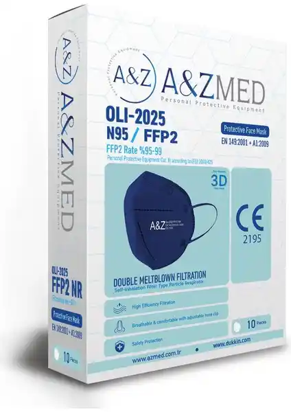 A&Z Med N95/FFP2 ve Medizer Qzer Lacivert Çiçek Desenli Maske Karşılaştırması