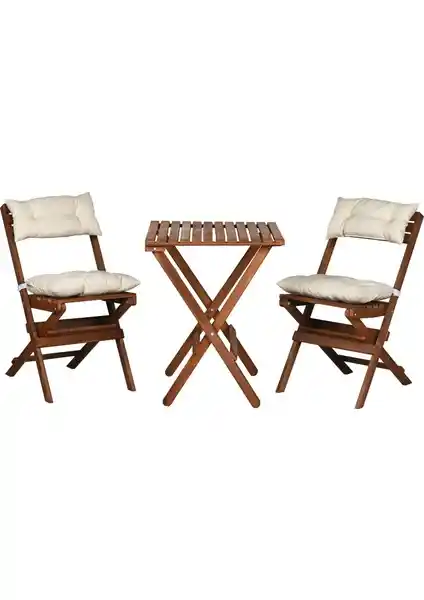 Bysay Ahşap Katlanır Minderli 3'lü Bistro Seti ve Pratico 3'lü Masa Sandalye Seti Karşılaştırması