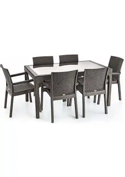 Violet Rattan Masa Takımları 80x140 ve 90x150 Boyutlarıyla Dış Mekanlar İçin Uygun