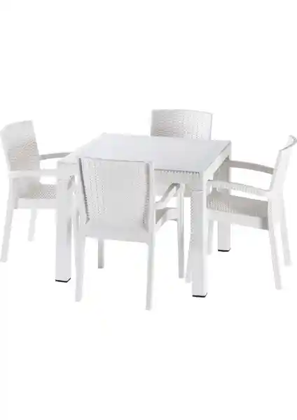 Violet Rattan Trend Lüx Camlı Masa Takımı ve 6 Sandalyeli Seçenekleri