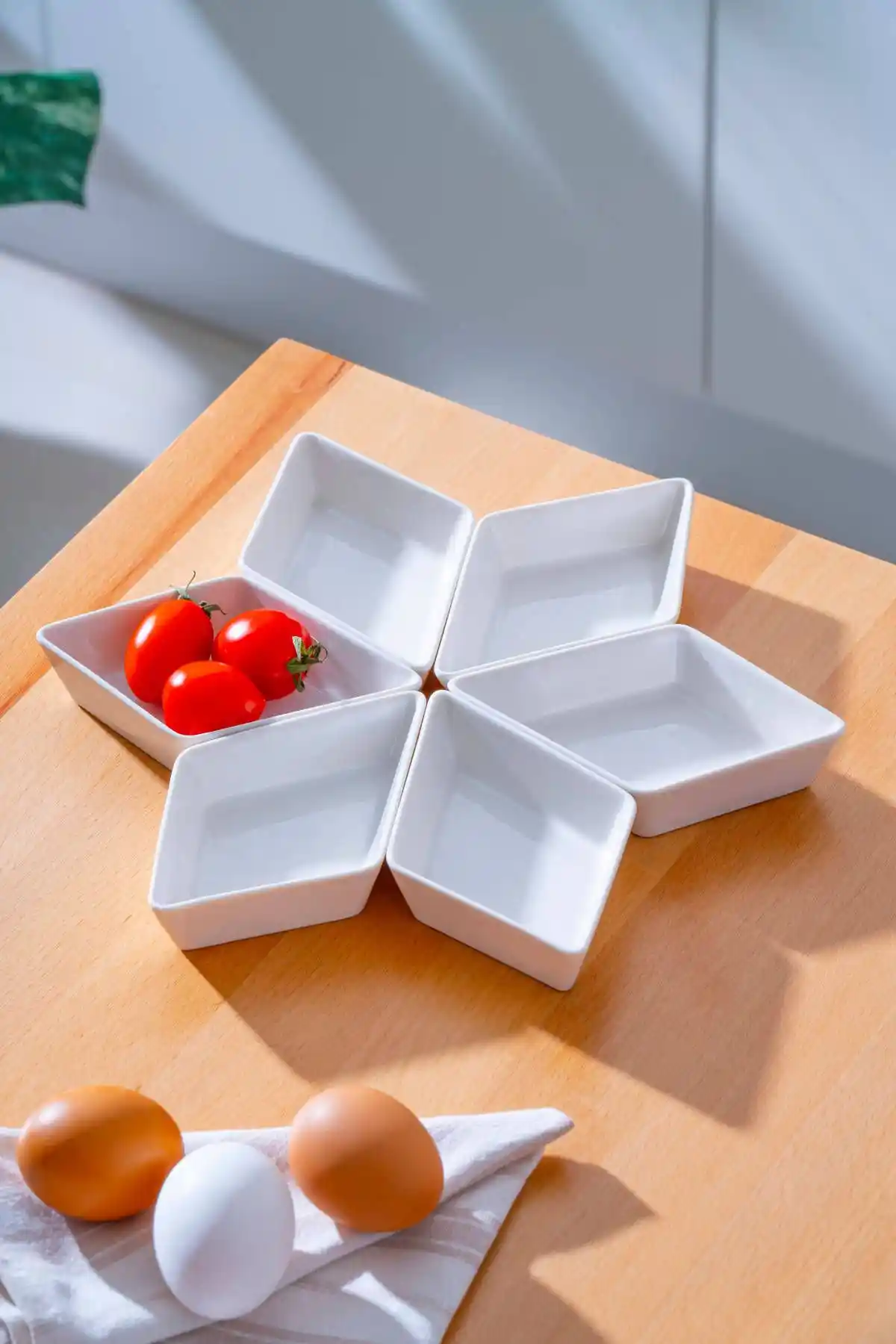 ACAR Bianco Perla 6'lı Porselen Kahvaltılık Tabak Seti Estetik ve Dayanıklılık Sağlar