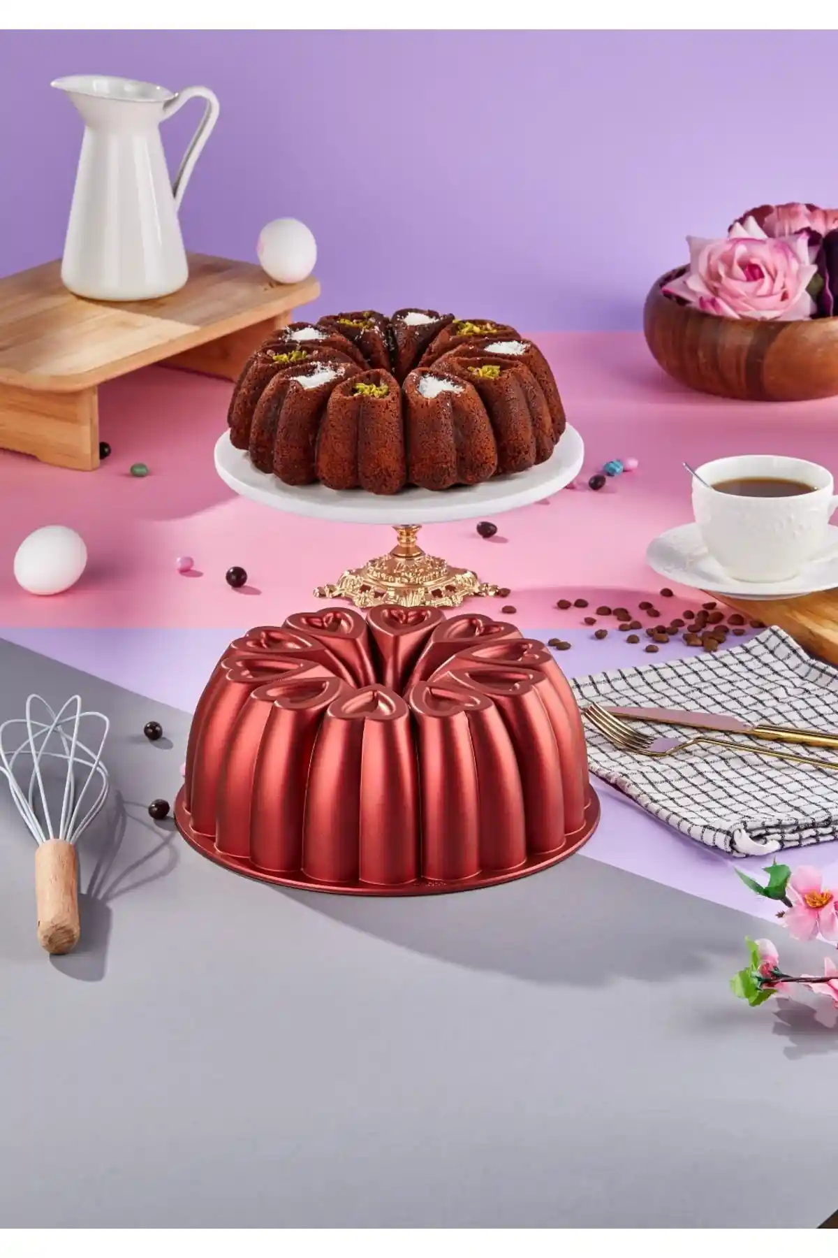 Amboss Ametist 26cm Döküm Kalıp Kırmızı - Yüksek Performanslı Pişirme Aracı