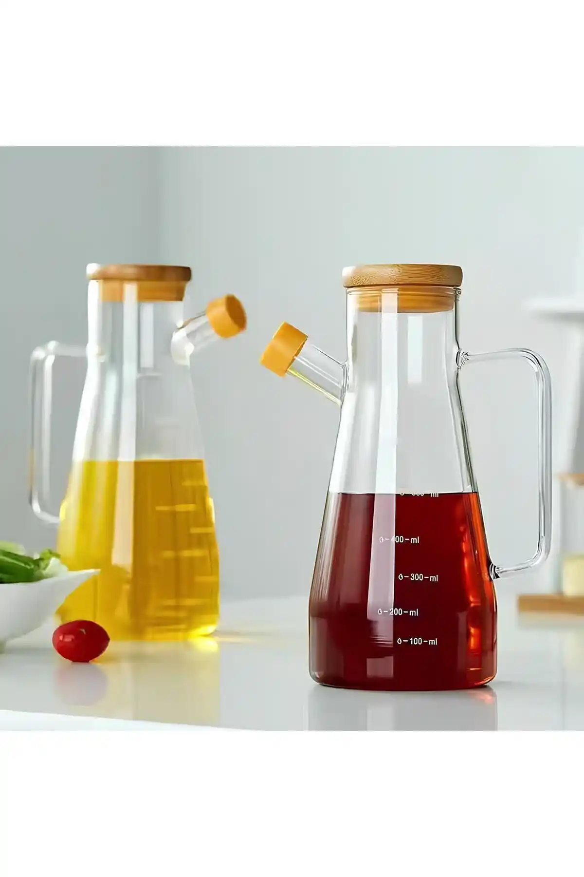 Amentes ve Paçi Bambu Kapaklı Vakumlu Borosilikat Cam Yağlık Setleri Karşılaştırması