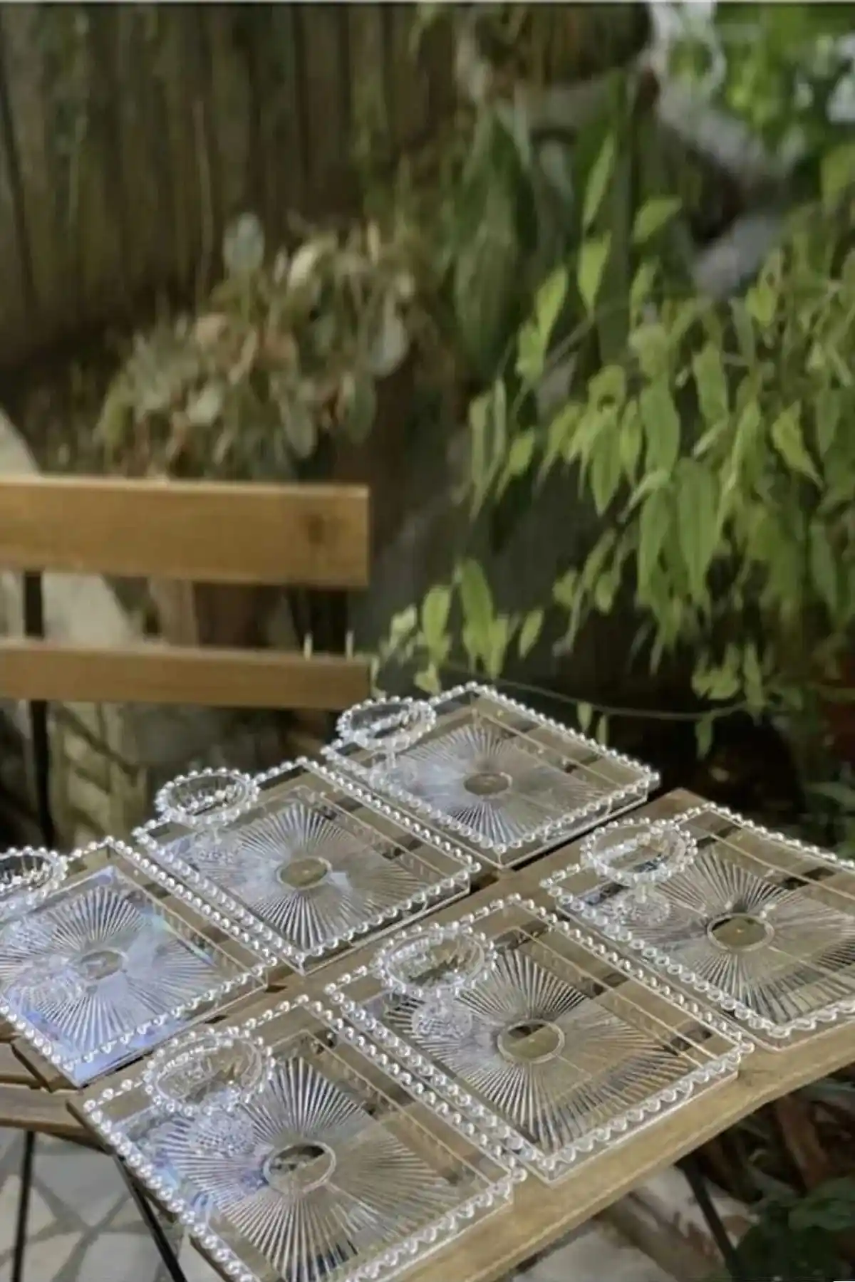 Asya Bazaar 6'lı Boncuklu Lokumluk ve Tepsi Seti Şık Kahve Sunumları İçin Uygun