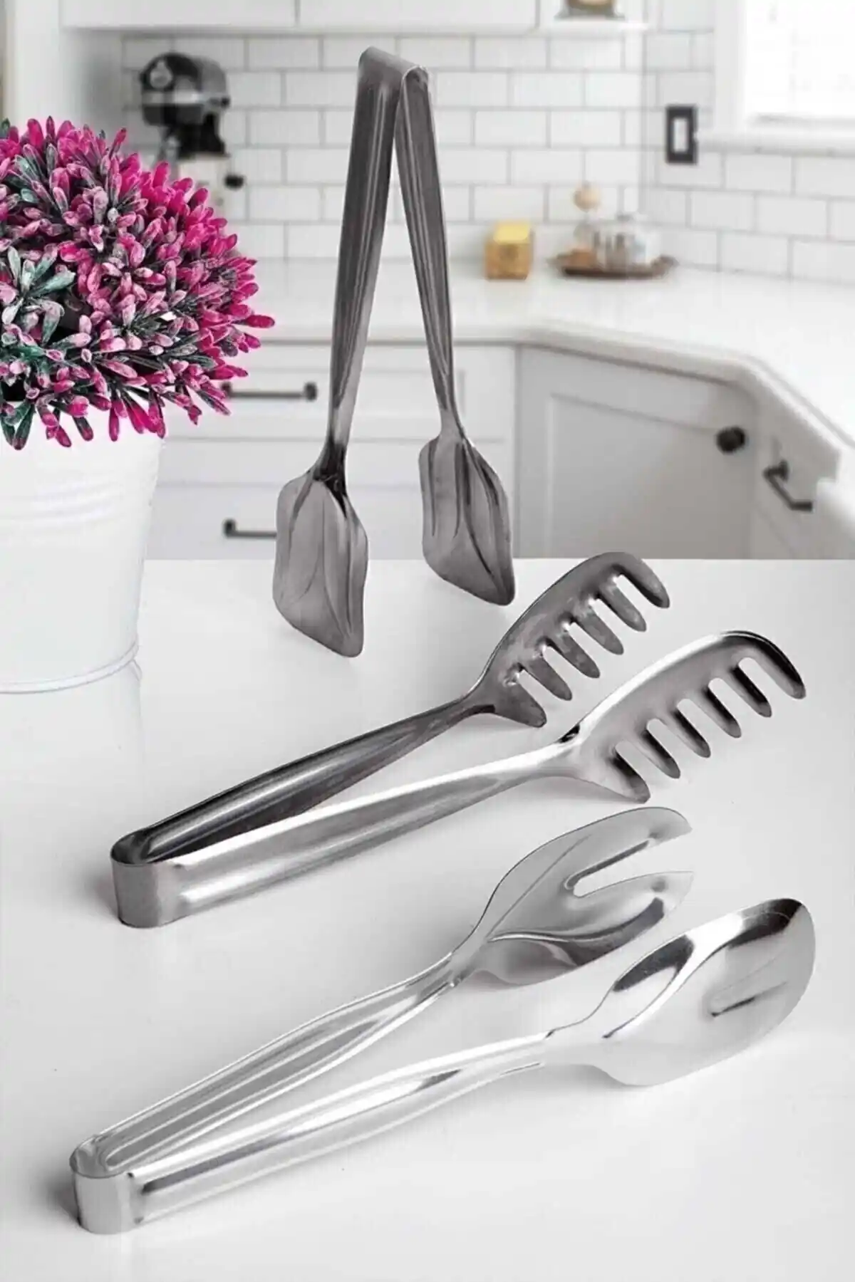 AXE HOME Lüks Paslanmaz Çelik Maşa Seti 3'lü, Dayanıklı ve Şık Mutfak Gereçleri