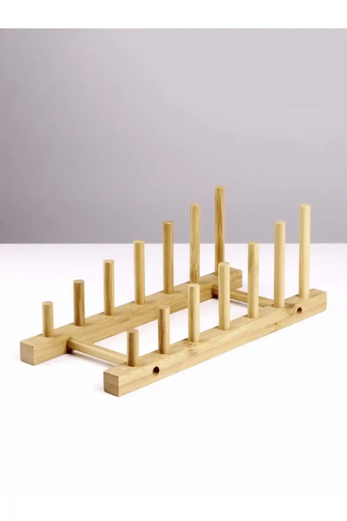 Bambu Tabaklık ve Tabak Stan 6 Bölmeli ile Mutfakta Pratiklik ve Estetik Sağlama