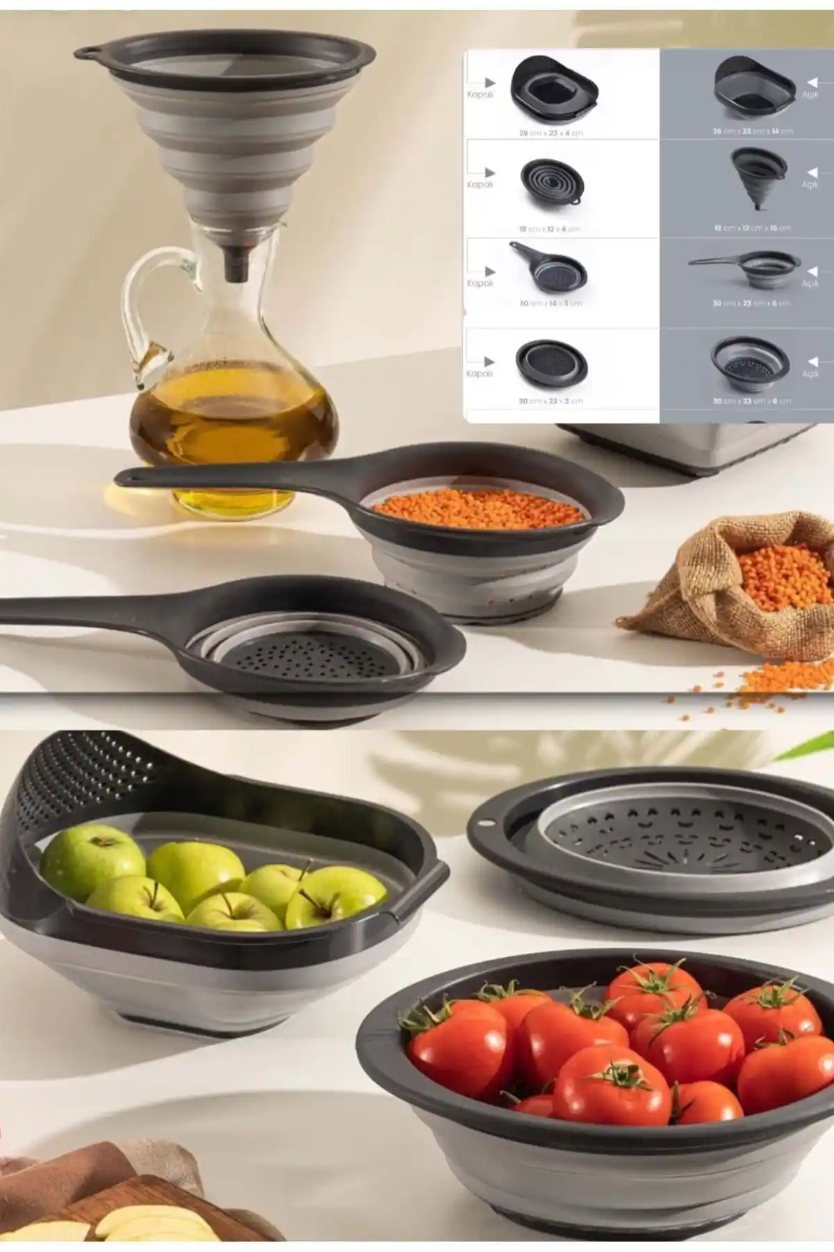 Bayev ve Kitchen Life Katlanır Süzgeç Setleri Karşılaştırması: Hangi Ürün Daha Kullanışlı?