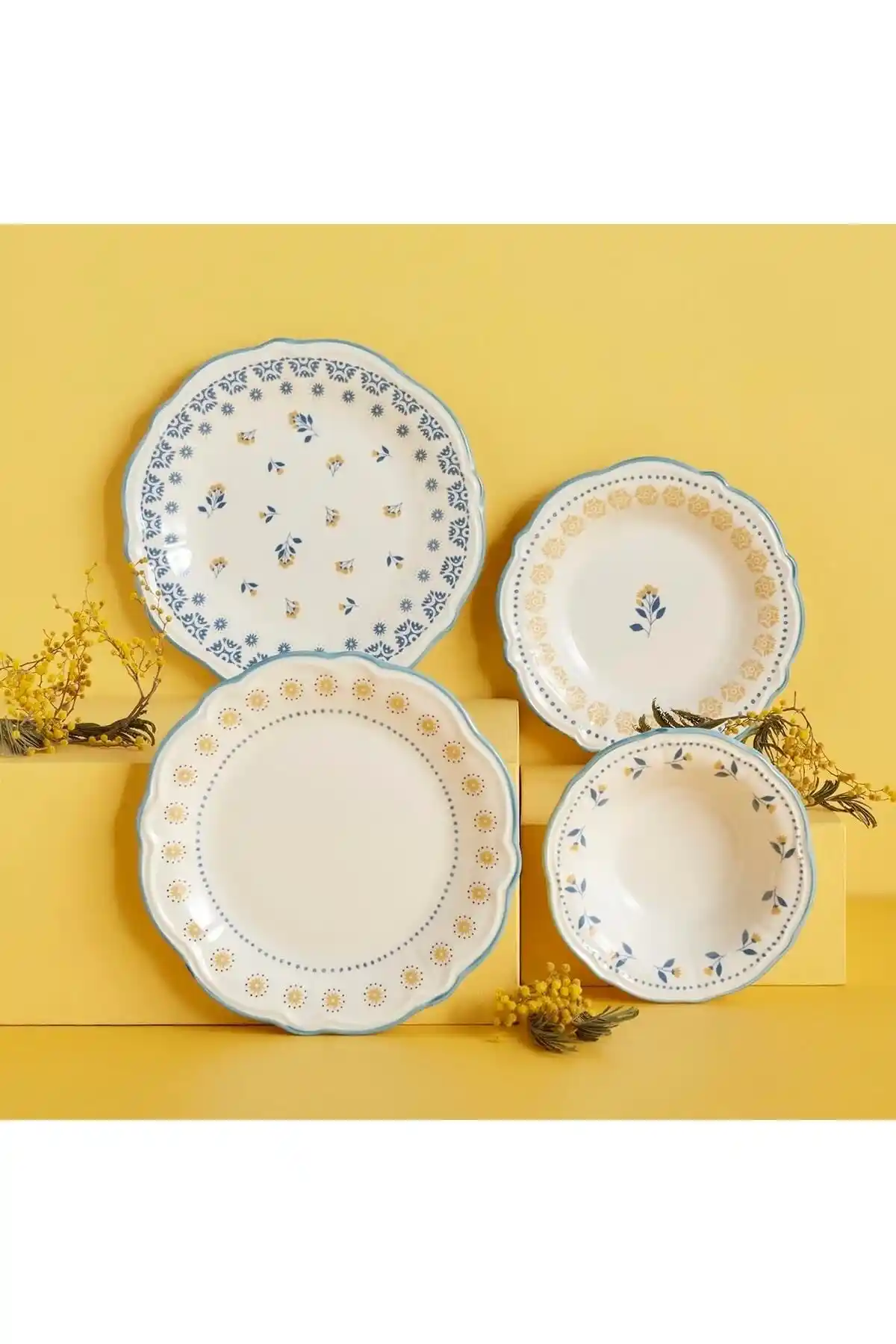 Bella Maison Mabel Seramik 24 Parça 6 Kişilik Modern ve Şık Yemek Takımı