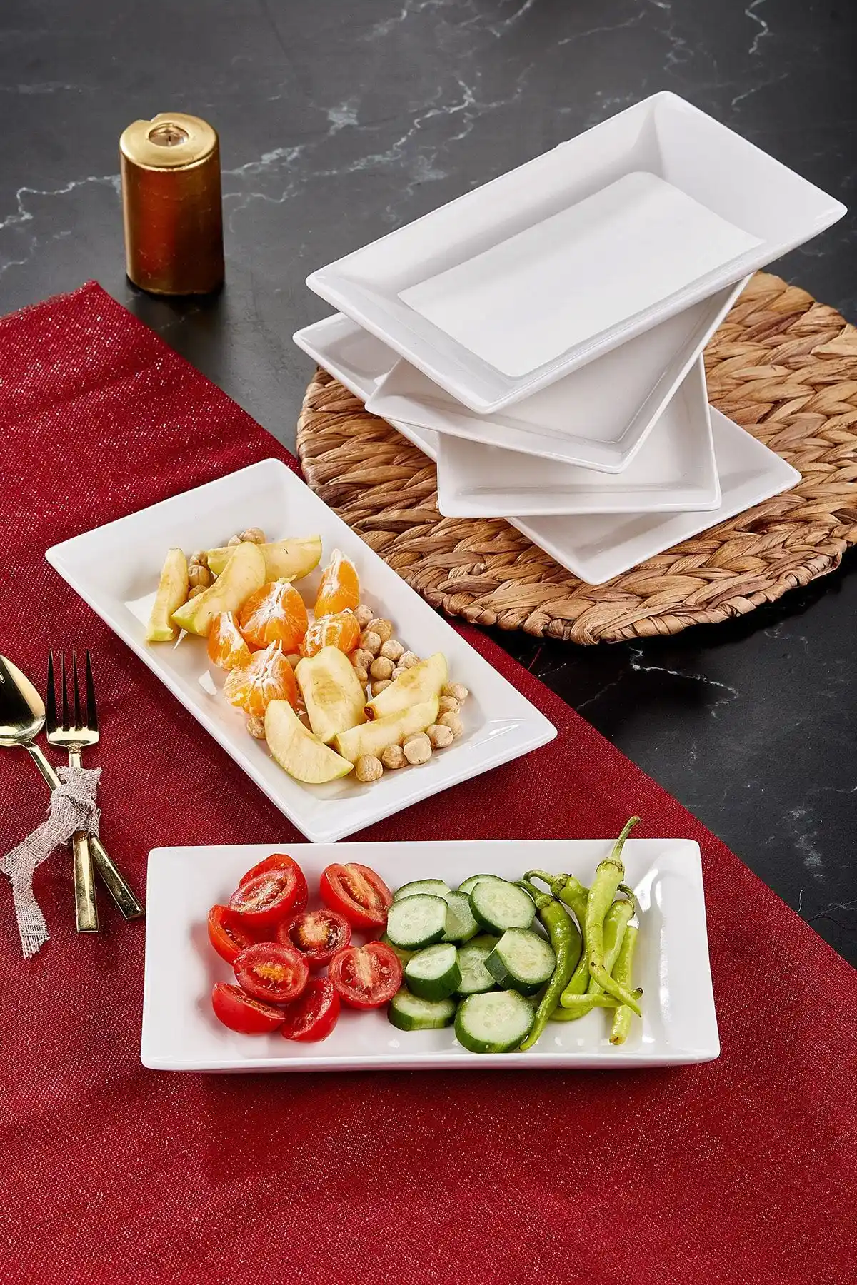 Blue Avm 6 Parça Kütahya Serisi Servis ve Sunum Tabakları Modern, Şık ve Dayanıklı Tasarım