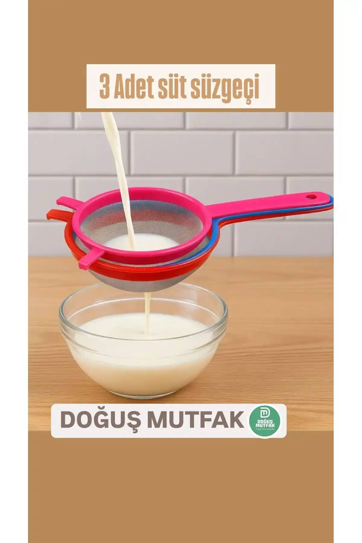 Doğuş Mutfak Plastik Süt Süzgeci Seti: Çok Boyutlu ve Dayanıklı Mutfak Gereçleri