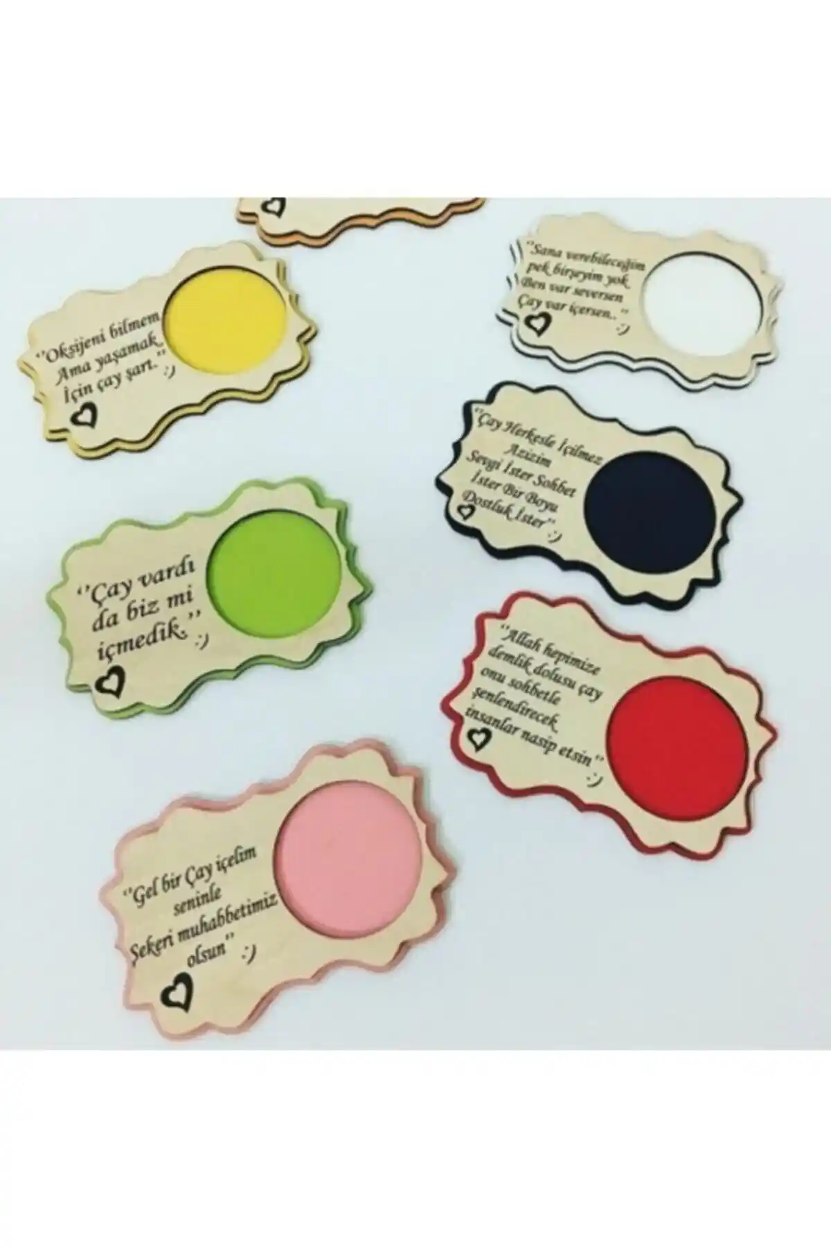 Elif lazer kesim ve hediyelik çay altlığı doğal ahşap şık ve kişiselleştirilebilir tasarım