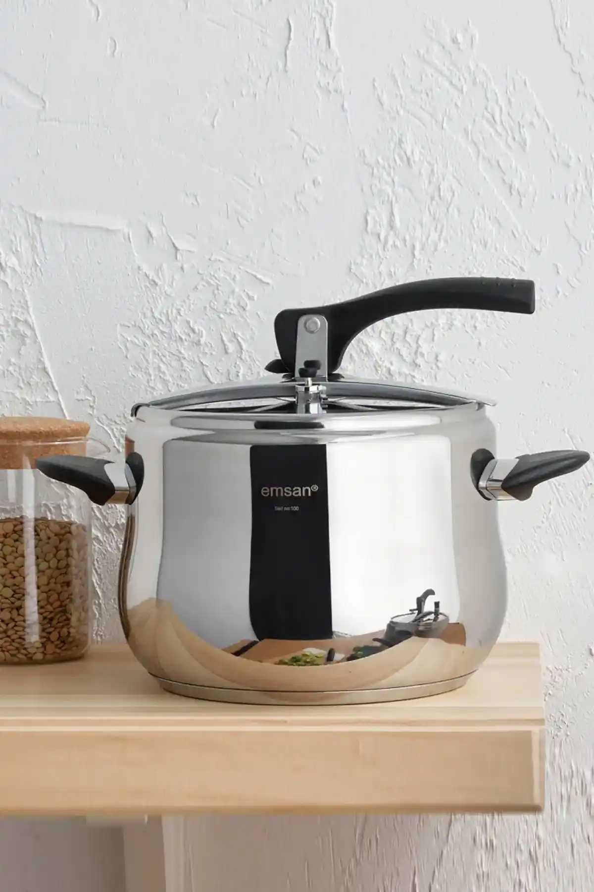 Emsan Burcu Paslanmaz Çelik Düdüklü Tencere 4 Litre Güvenli ve Dayanıklı Pişirme Aracı