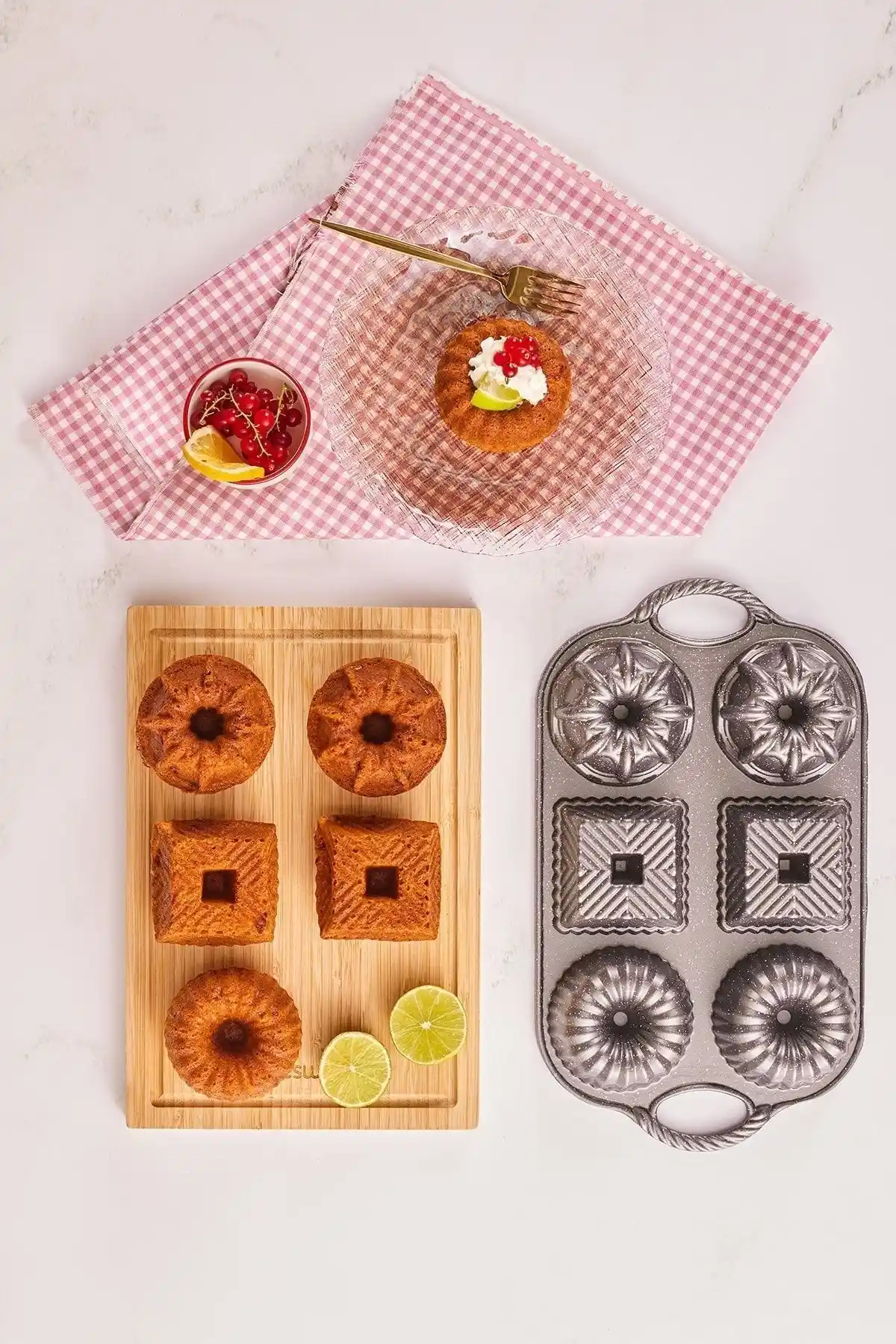 Emsan Griss Six In One 6'lı Döküm Kek Kalıbı Günlük Kullanım İçin Uygun ve Dayanıklı