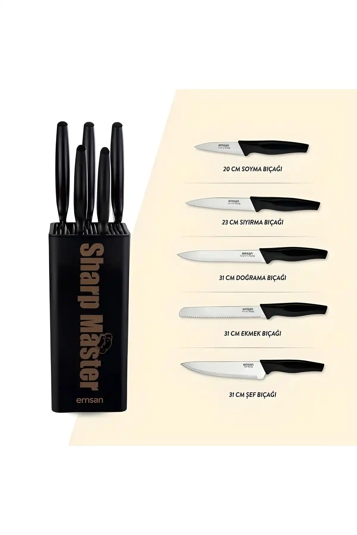 Emsan Sharp Master 6 Parça Bıçak Seti ile Mutfakta Keskinlik ve Şıklık Bir Arada