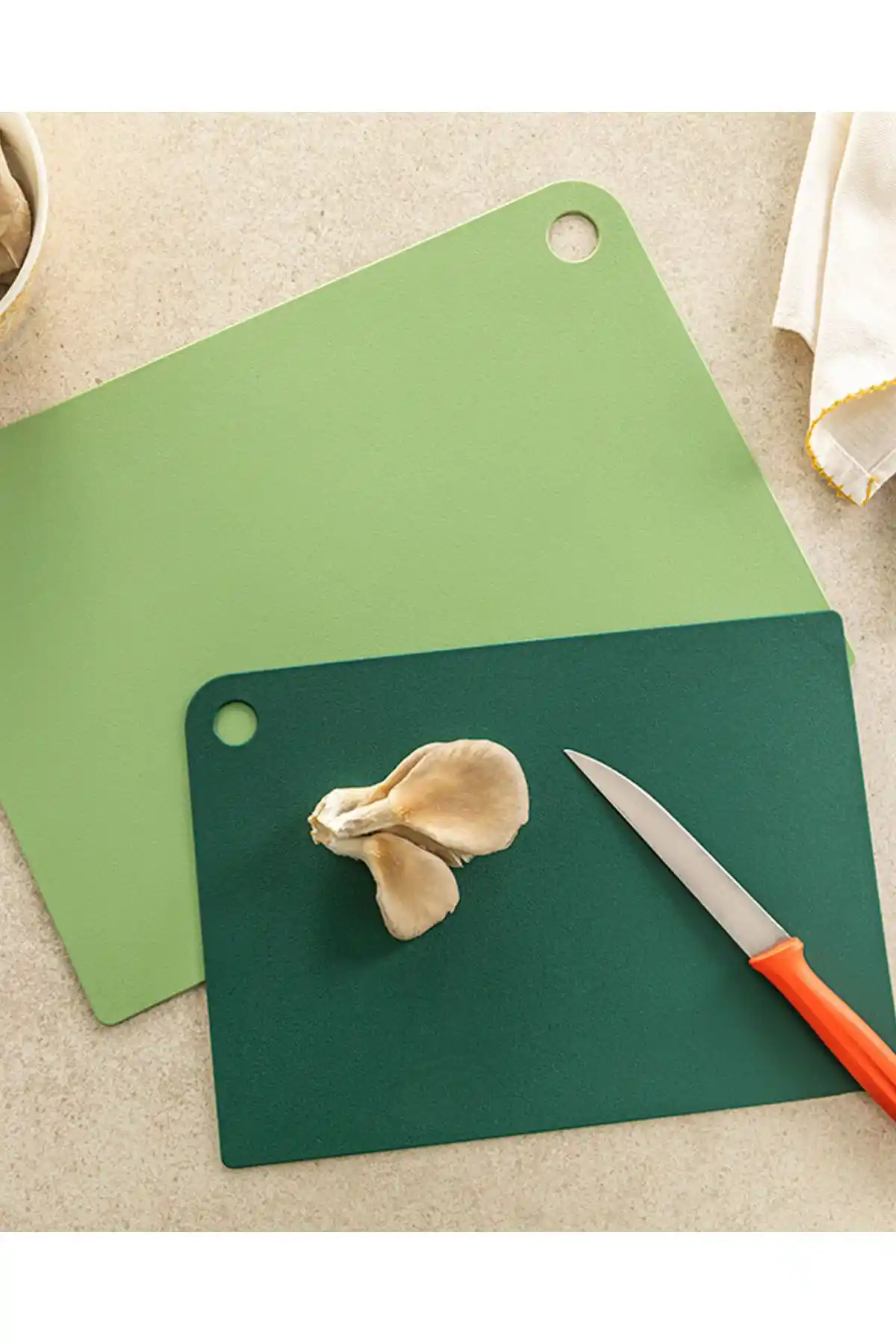 English Home Çift Parça Plastik Kesme Tahtası 27-34 cm Yeşil Modern Tasarım