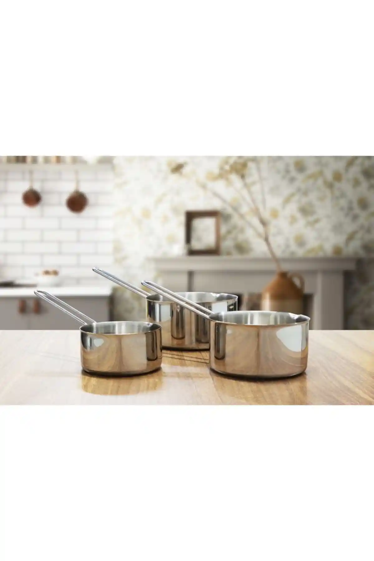 Evse 3'lü Çelik Sütlük ve Sosluk Seti Modern ve Dayanıklı Mutfak Aksesuarı