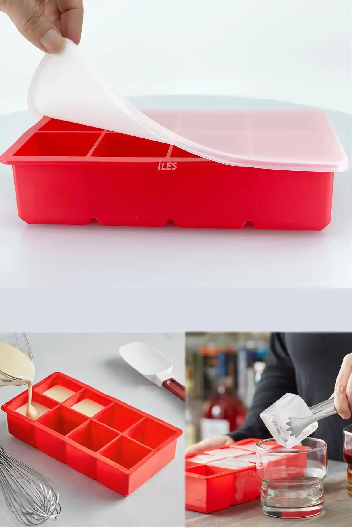 Eysigo Silikon Büyük Boy XXL ve Kitchen Beauty Ay Şekilli Buz Kalıbı Karşılaştırması