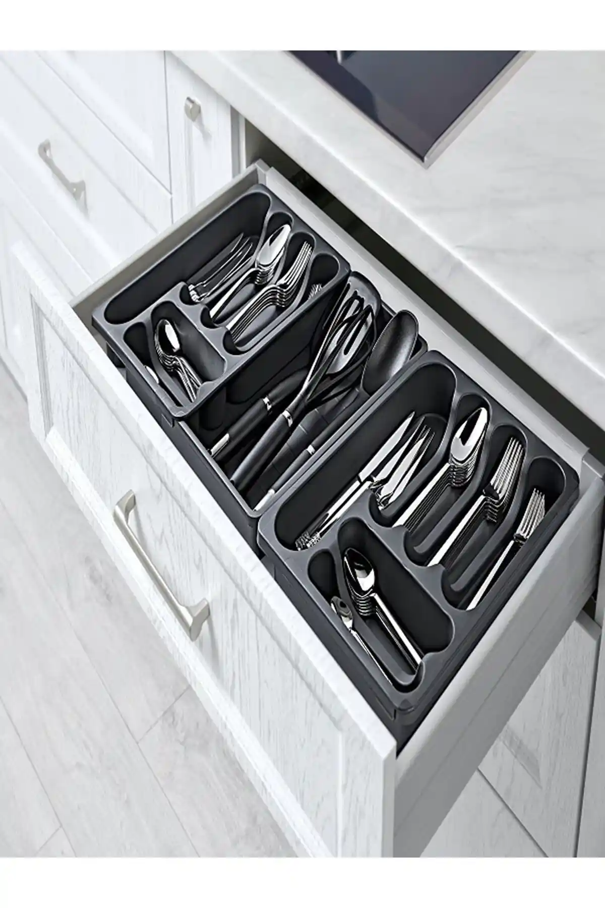 Fevito Sas Uzayabilen Çekmece İçi Düzenleyici ile Mutfak Düzeninizi Sağlamlaştırın